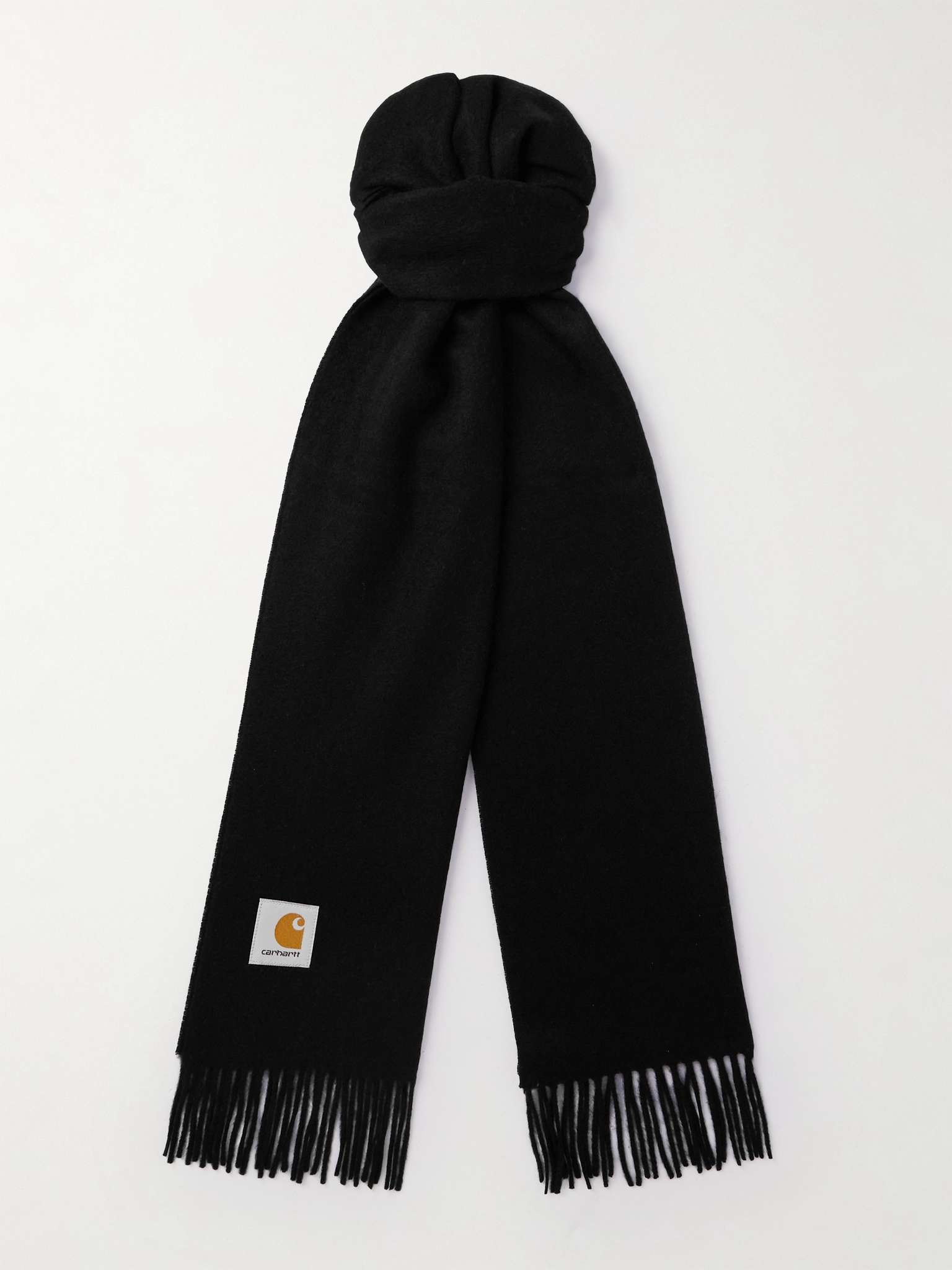 Clan Logo-Appliquéd Fringed Wool Scarf - 1