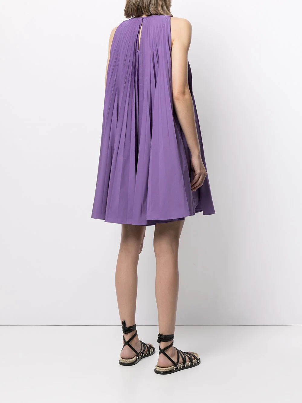 pleated sleeveless minidress - 4