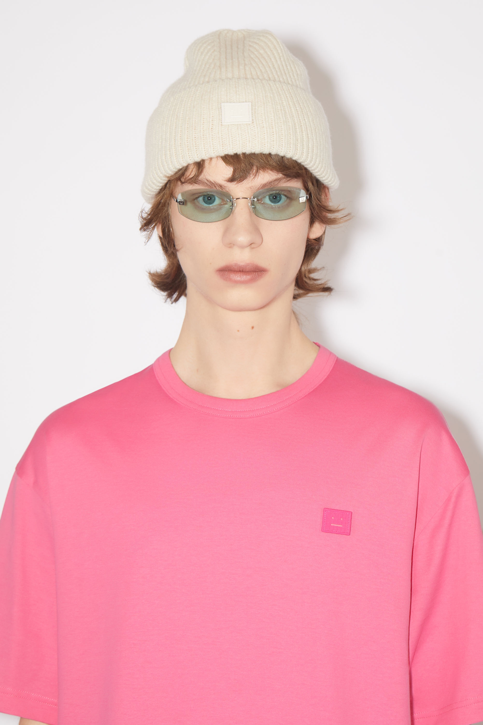 Crew neck t-shirt- Relaxed fit - Bright pink - 4