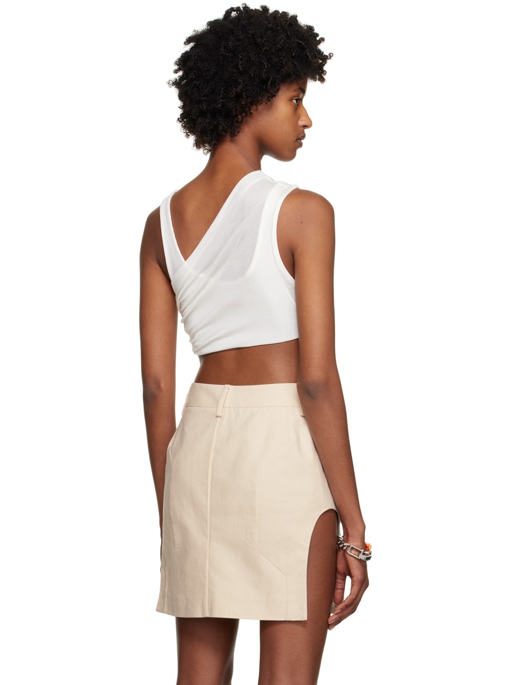 White Twisted Tank Top - 3