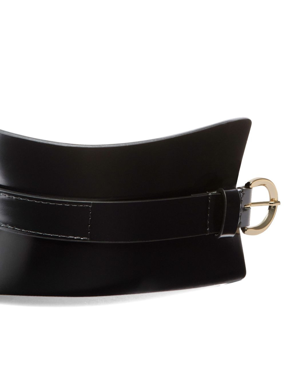 leather curved belt - 3