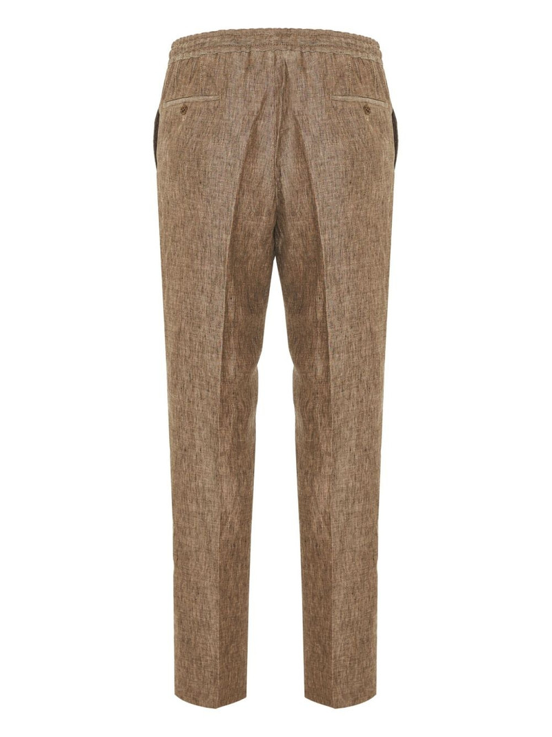 CORNELIANI drawstring linen trousers outlook