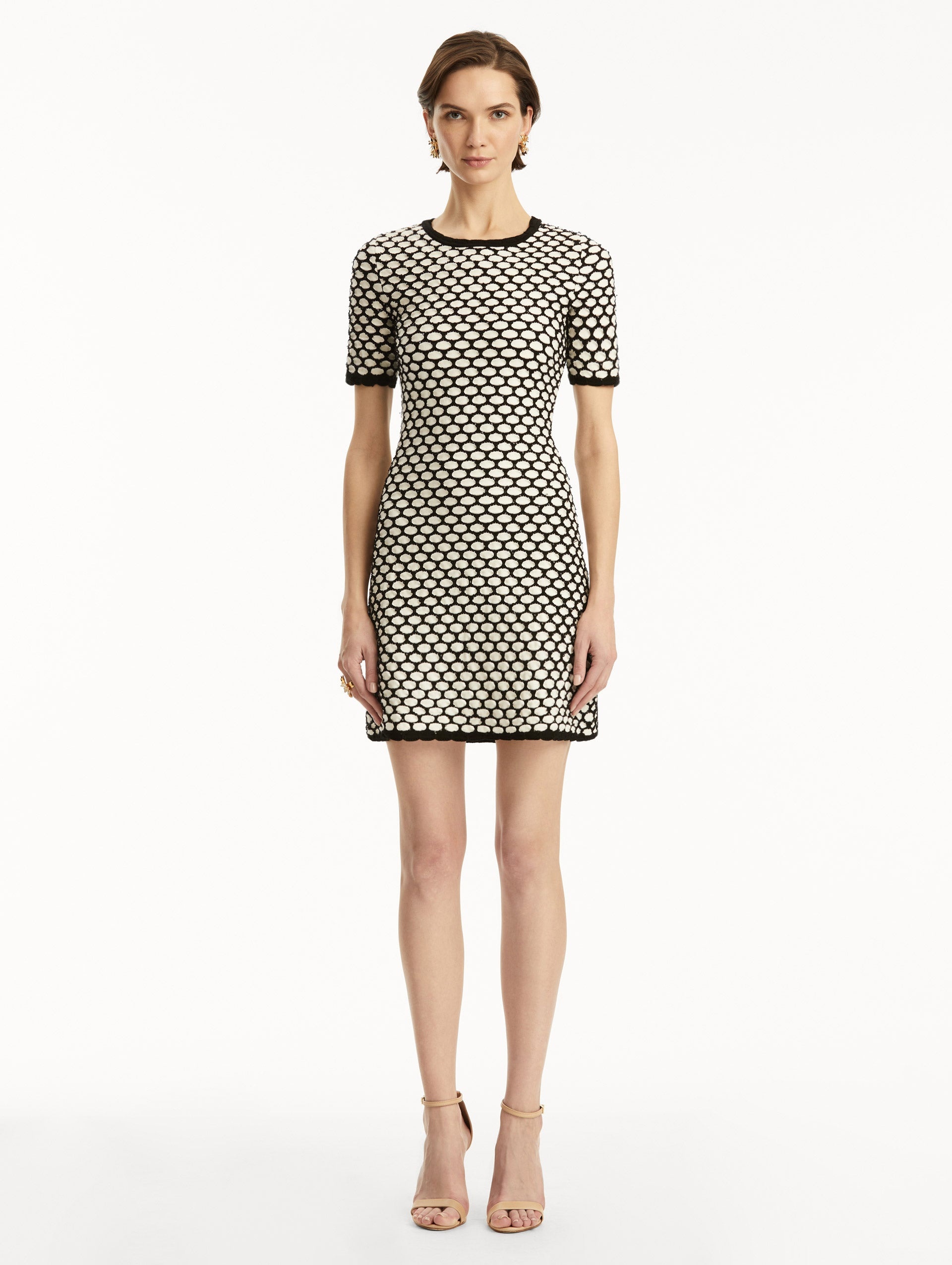 HONEYCOMB SEQUIN KNIT DRESS - 2