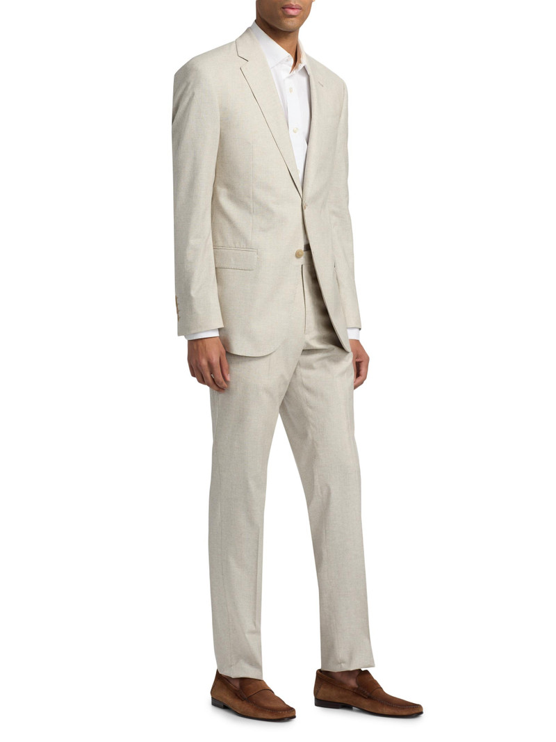 Men's Wool-Cotton-Silk Single-Breasted Summer Suit - Sabbia Melange 4