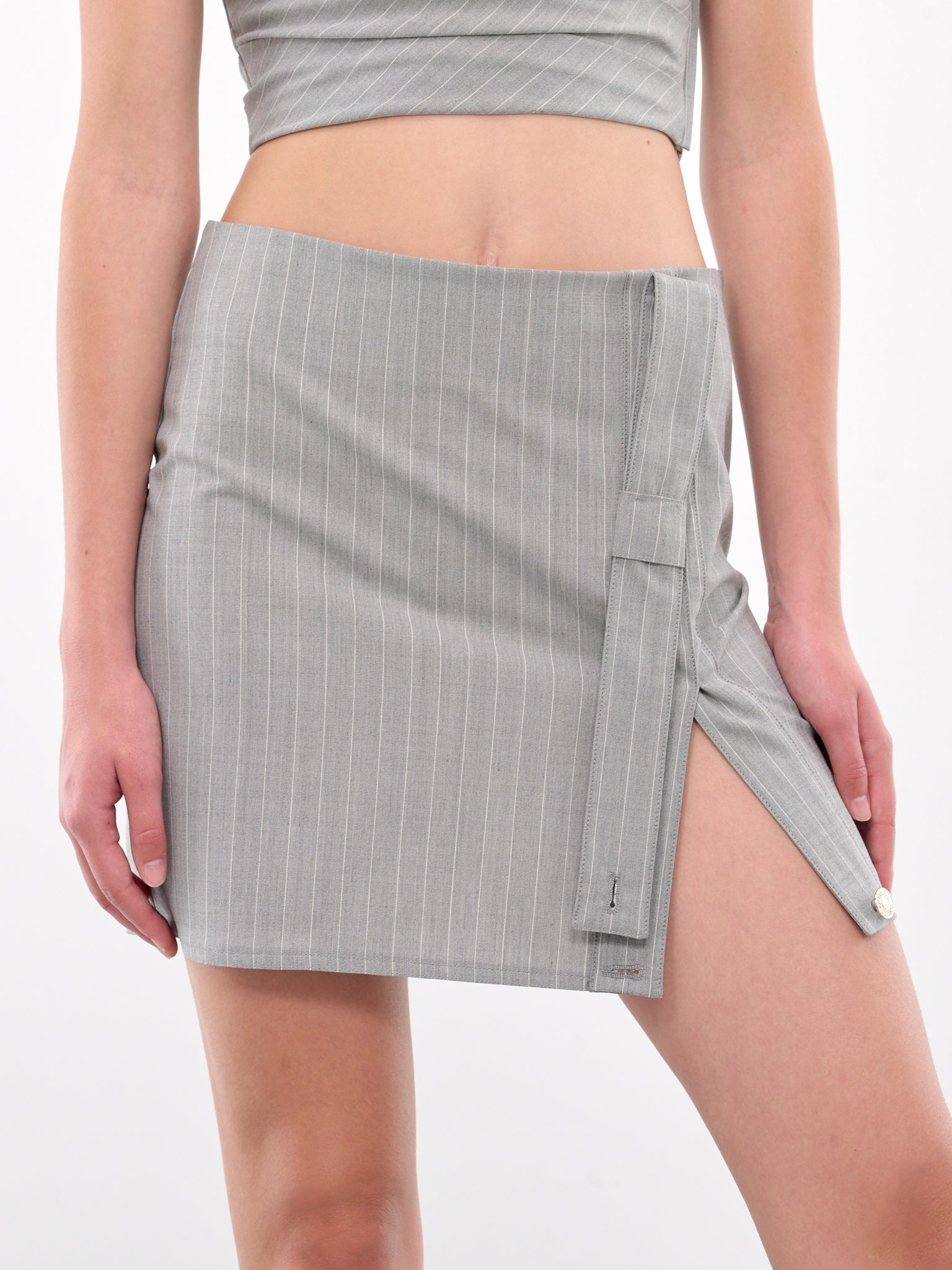 Pinstripe Mini Skirt - 5