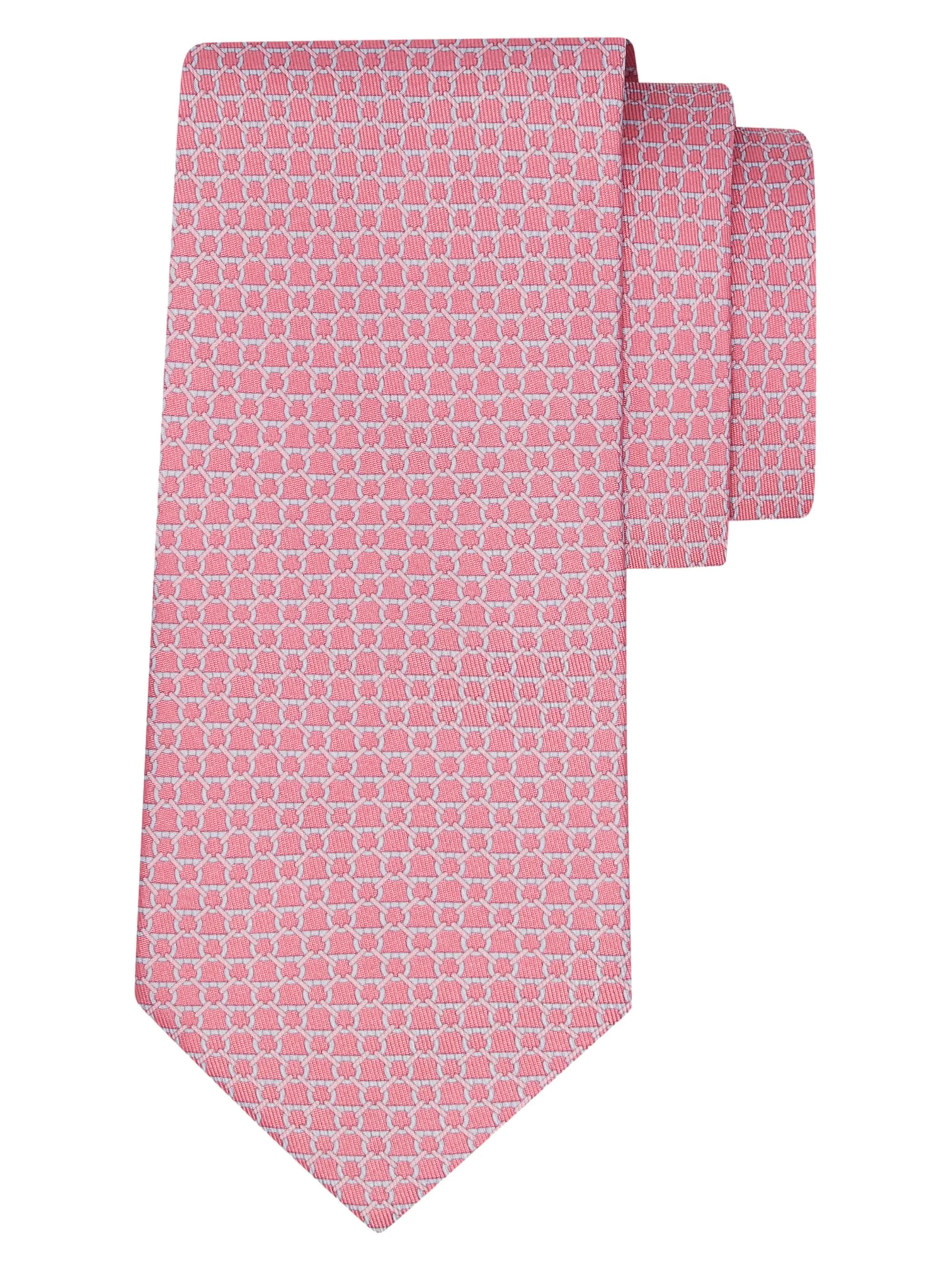 Men's Interlocking Gancini Silk Tie - Rosa - 1