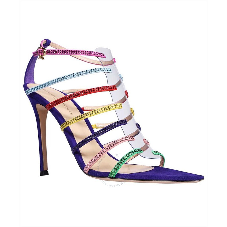 Gianvito Rossi Ladies Multicolored Mirage Strappy Crystal Sandals - 2