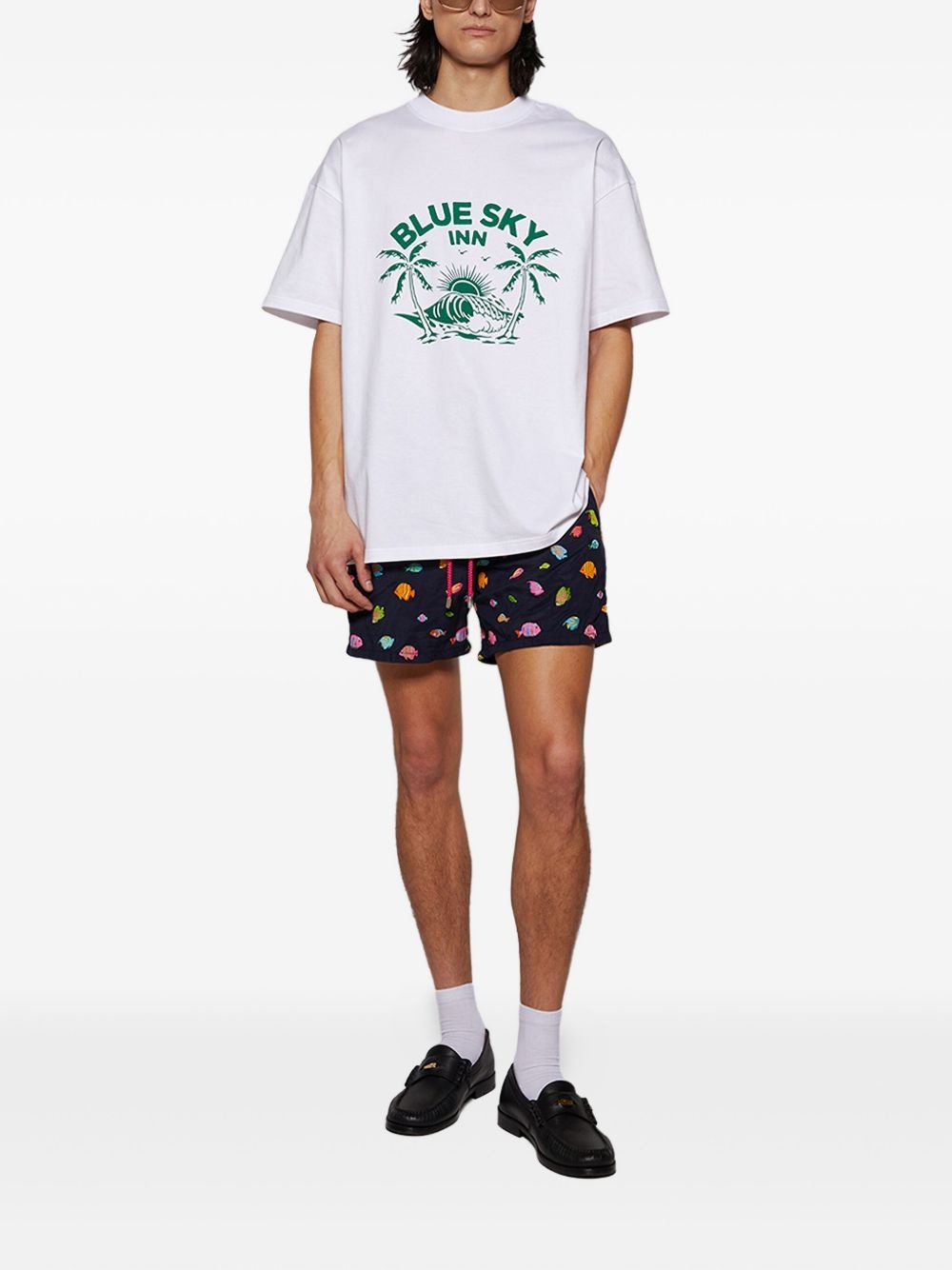 Mistral fish-motif swim shorts - 2