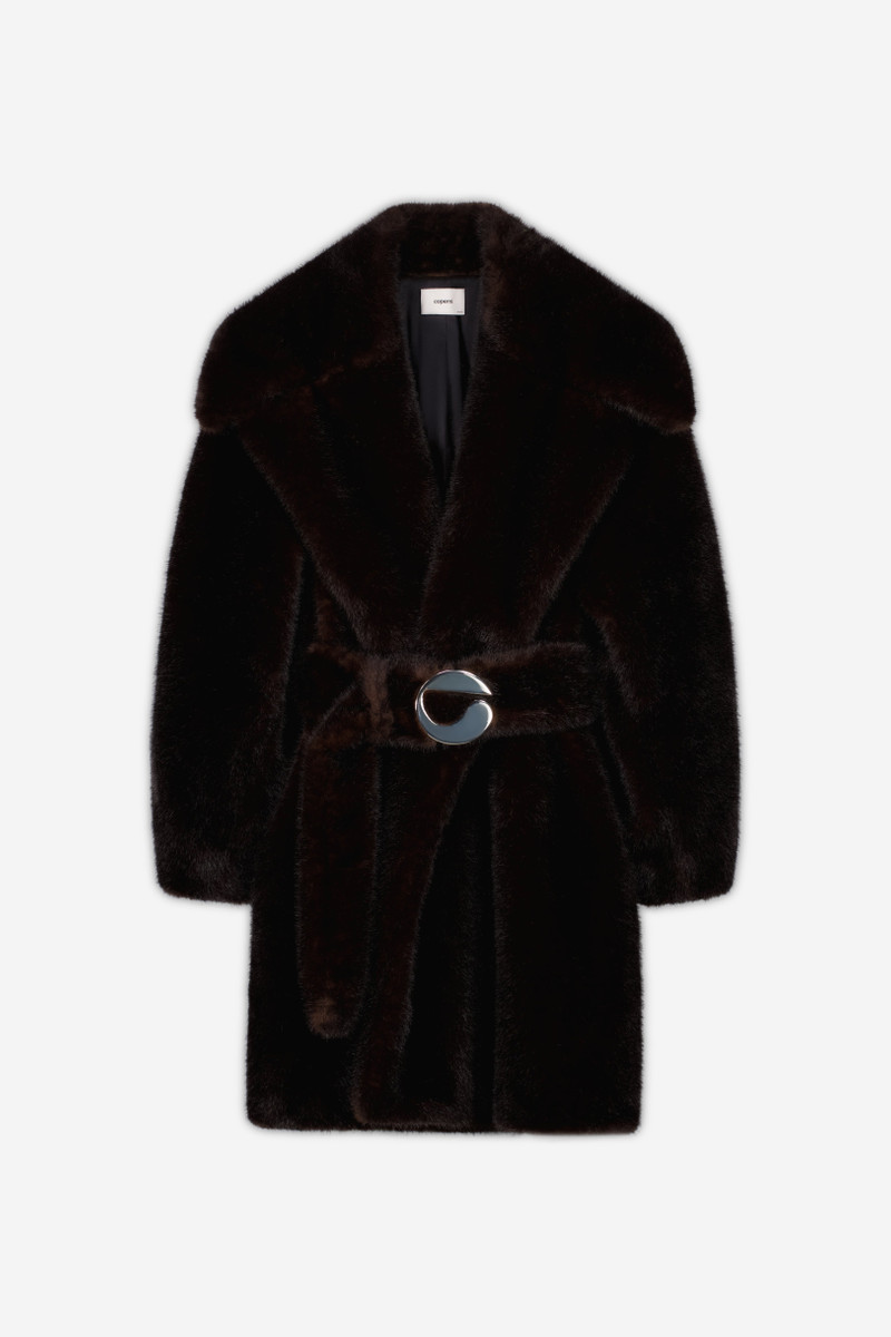 Faux Fur Belted Coat 1