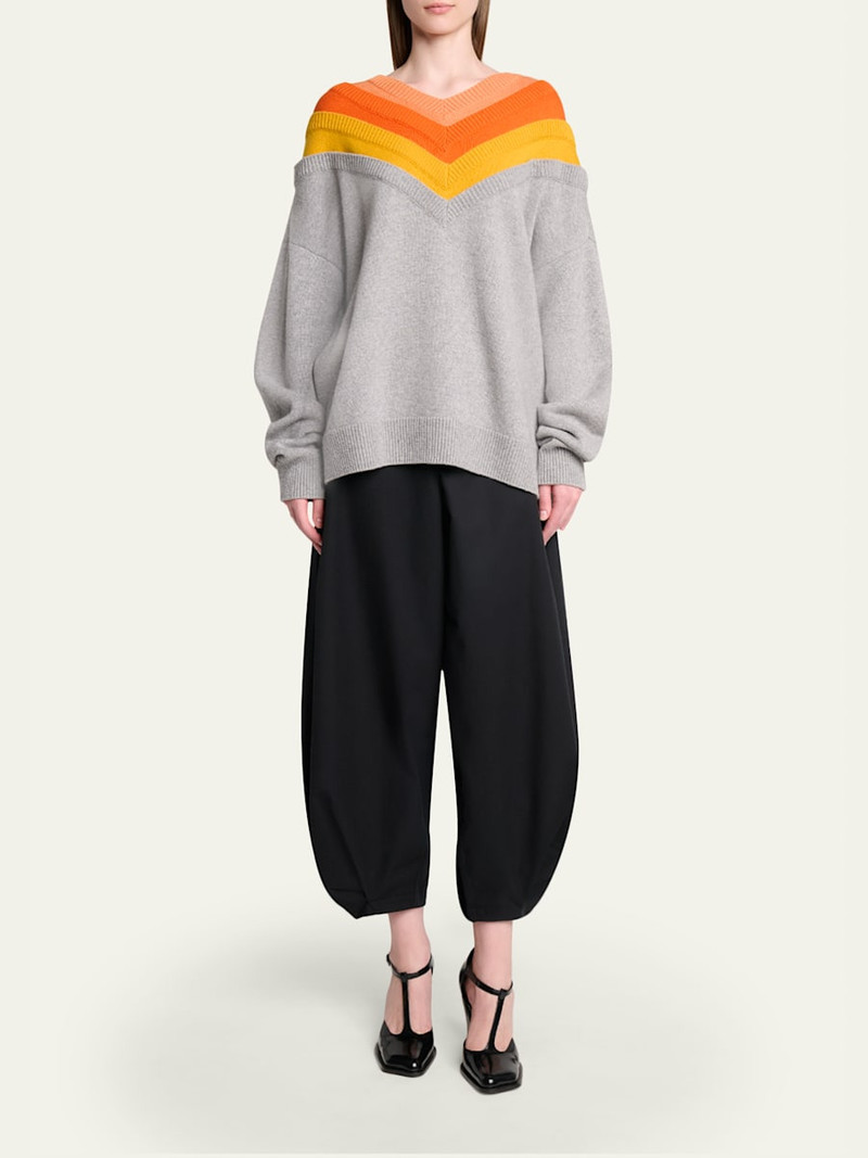 Jean Paul Gaultier Layered V-Neck Wool Oversized Sweater outlook