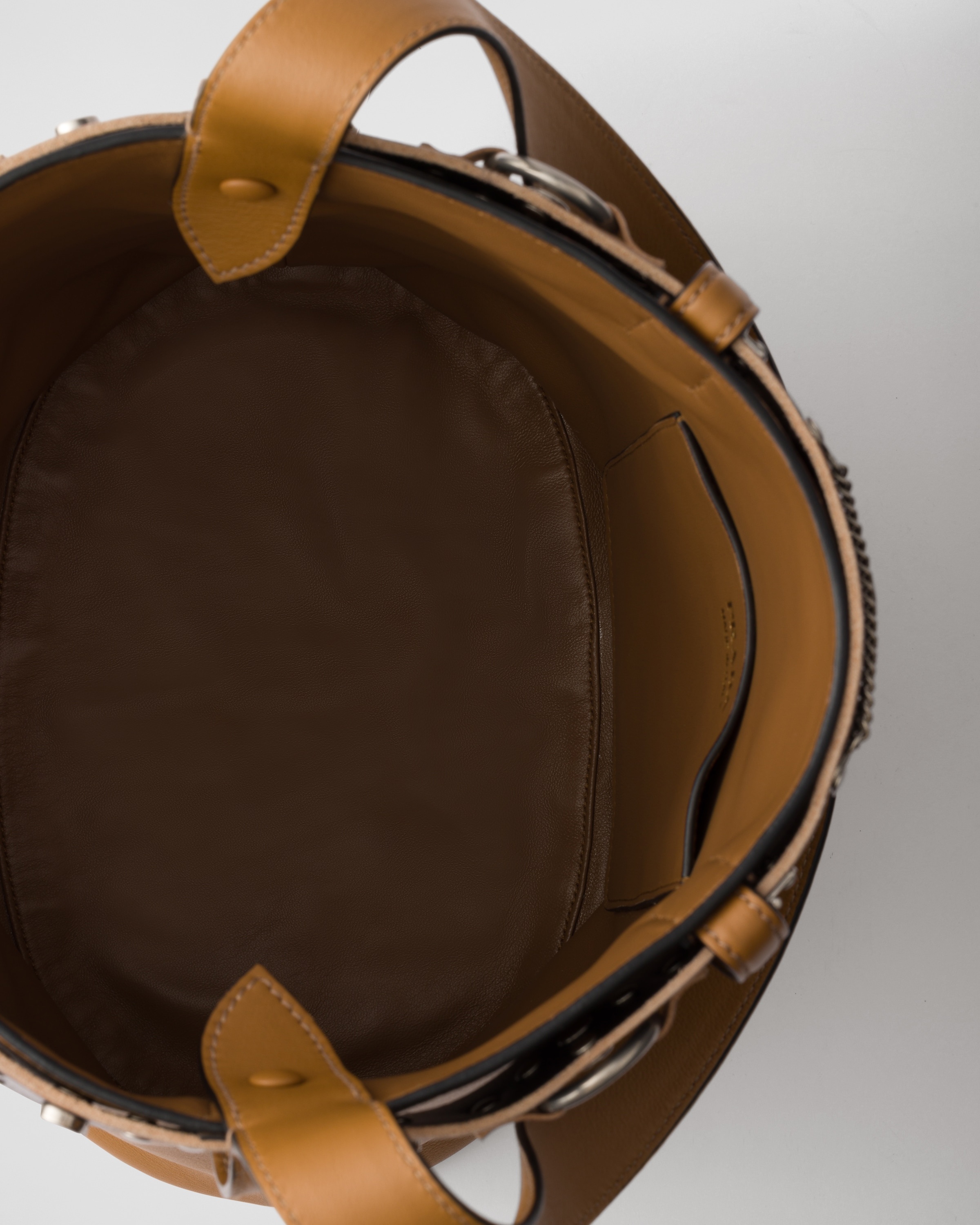 Prada Buckle leather bucket bag with studded belt - 5