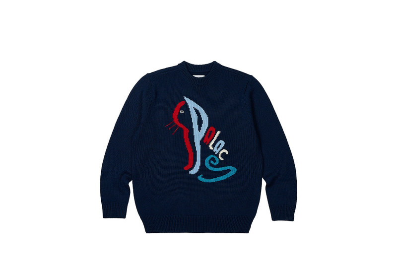PALACE CAT KNIT NAVY - 1
