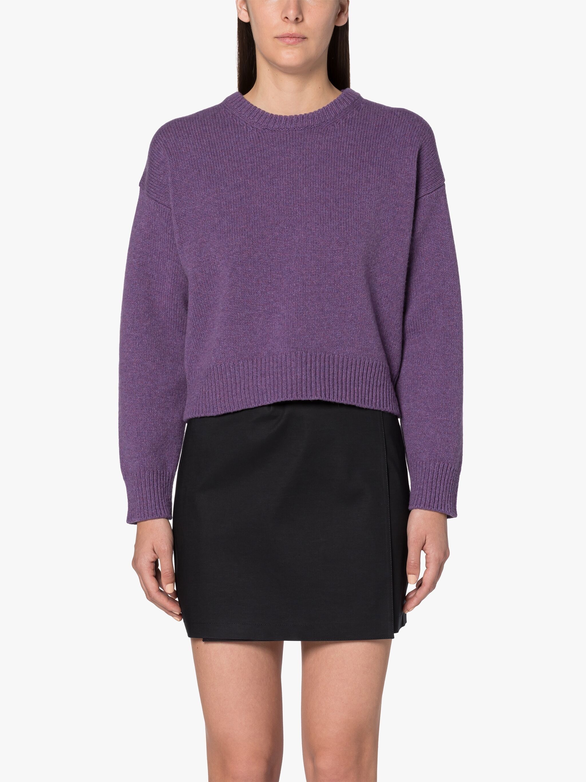 KAYLEIGH PURPLE WOOL CREWNECK SWEATER - 2