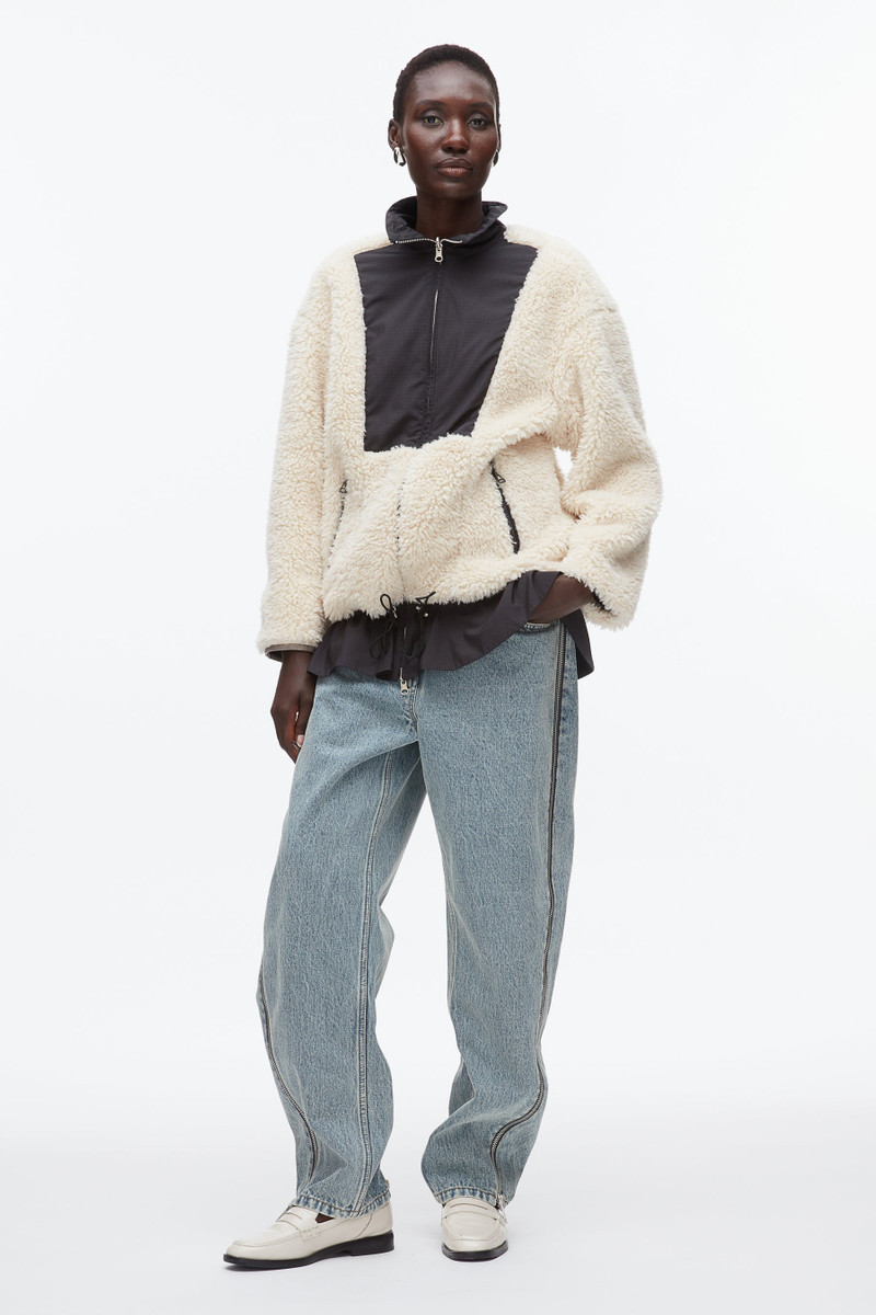 Flounce Hem Sherpa Jacket 1