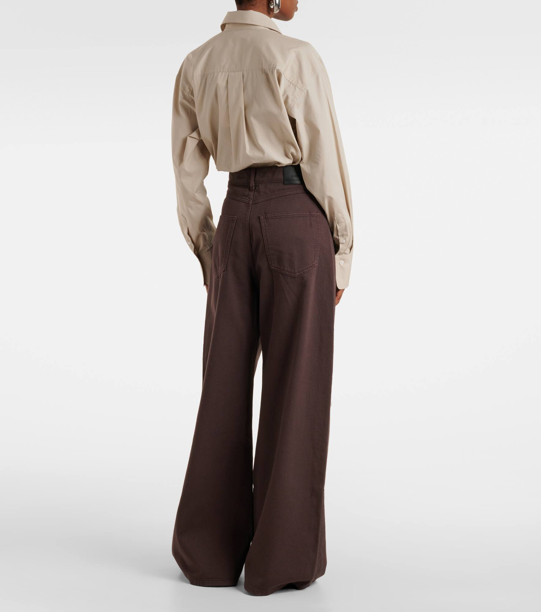 Siamese mid-rise wide-leg jeans - 3