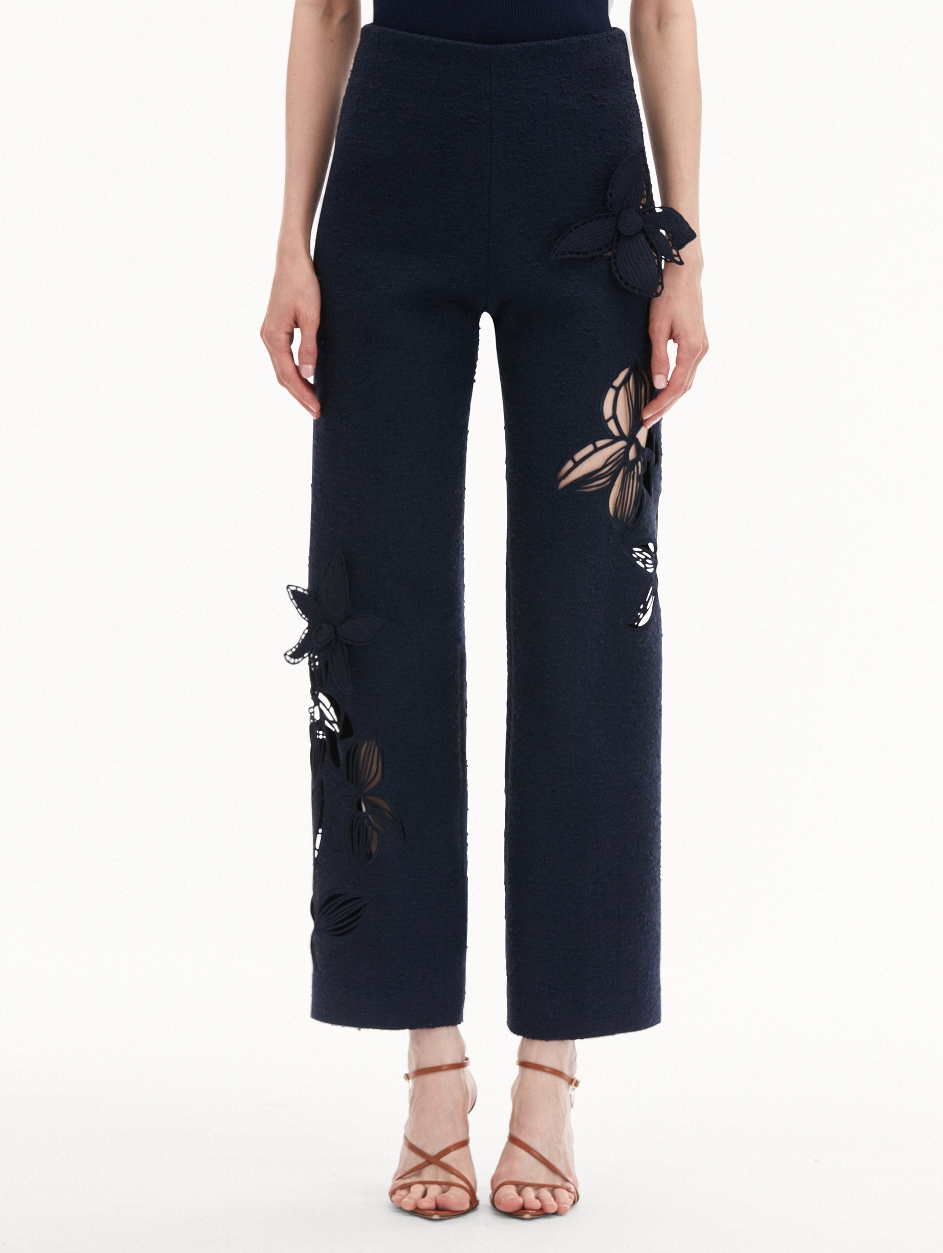 ORCHID EMBROIDERED TWEED PANT - 4