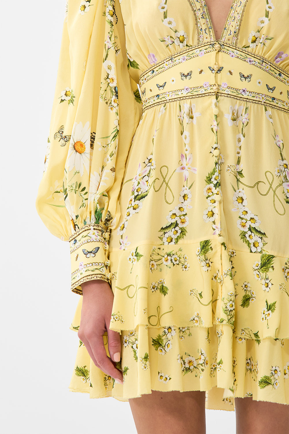 BUTTON FRONT FRILL DRESS - 6