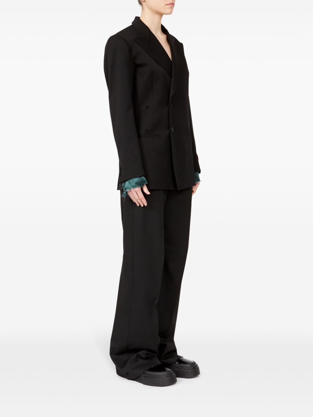 logo-patch twill blazer - 3