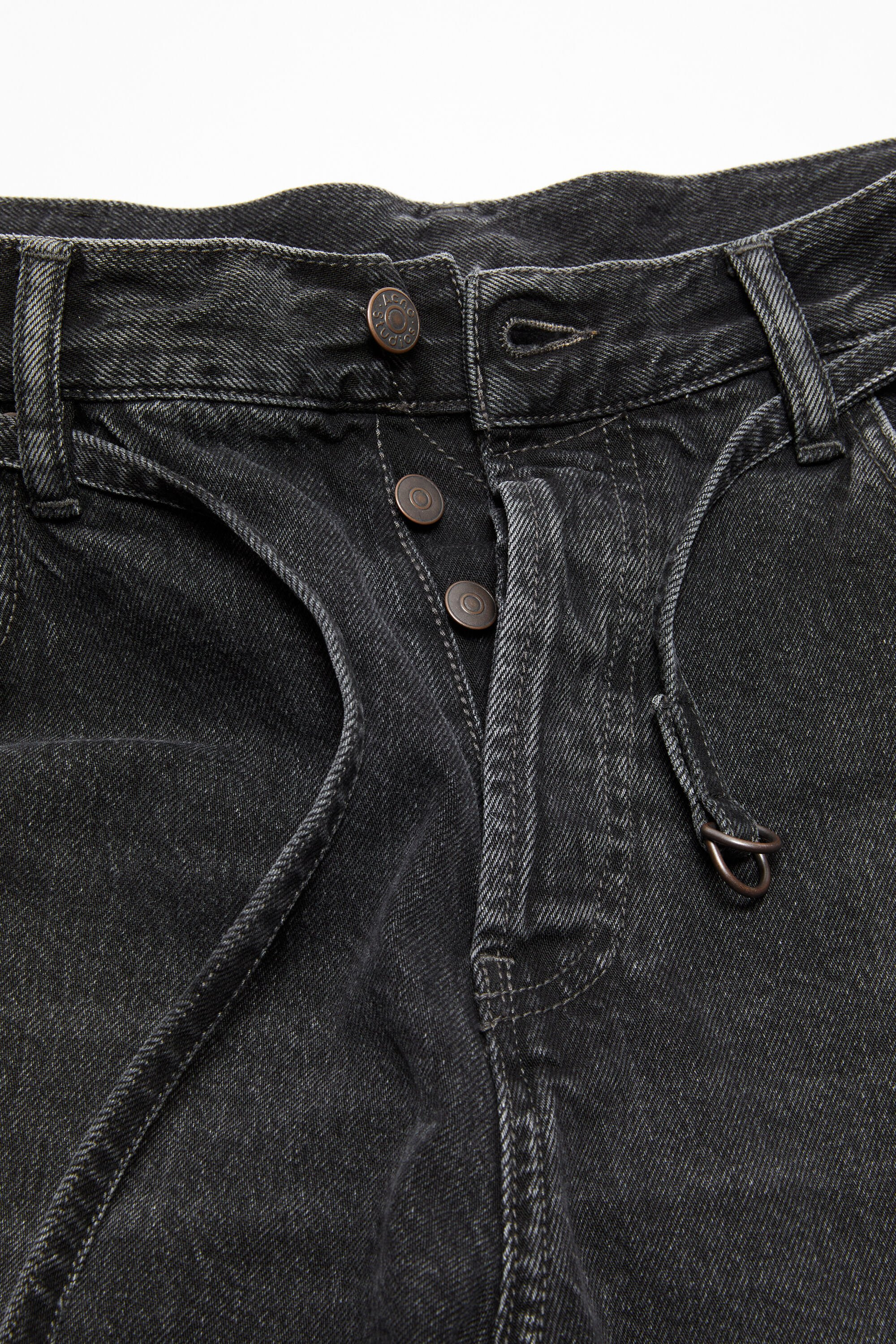 Loose fit denim shorts - Black - 6