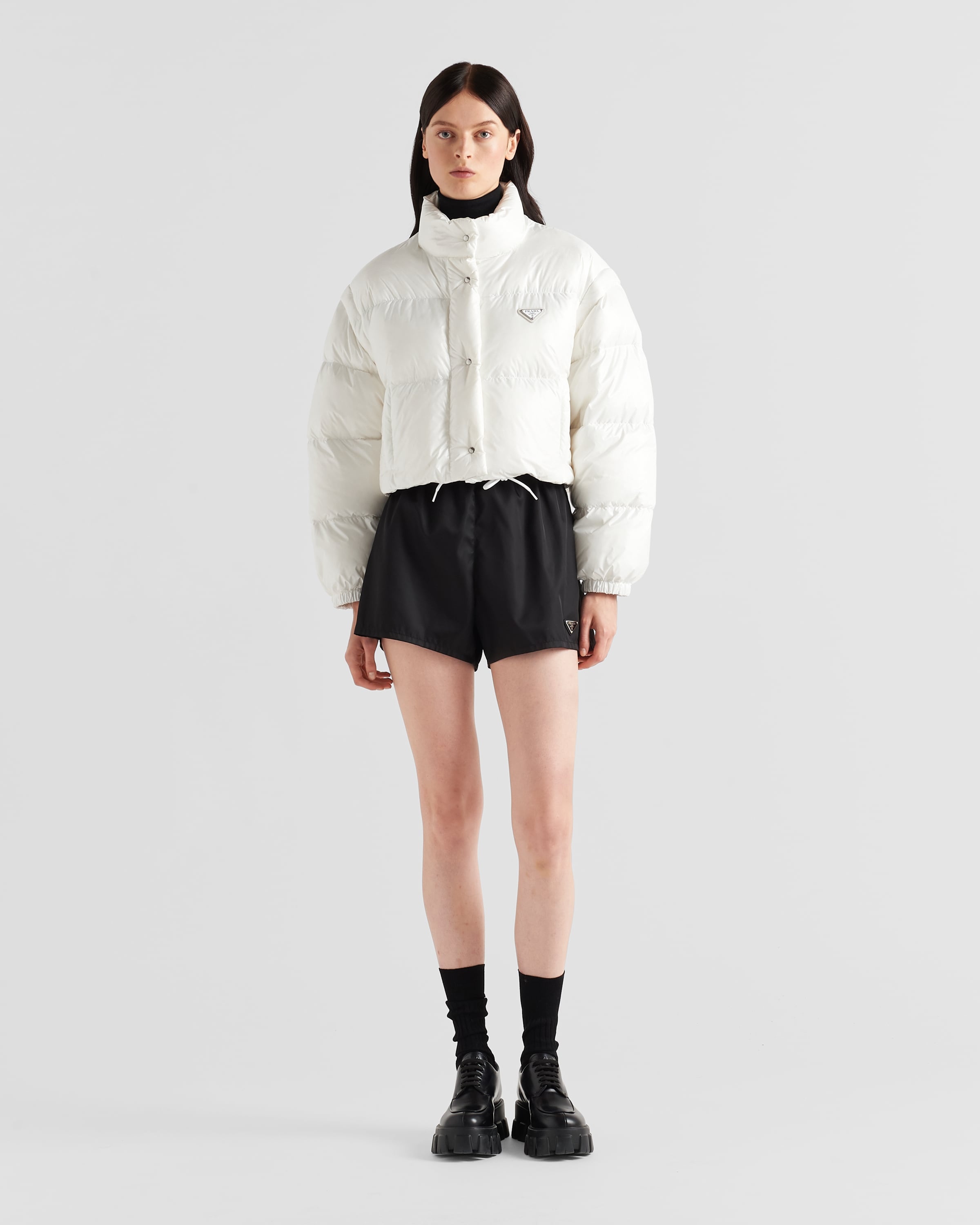 Re-Nylon cropped convertible down jacket - 2
