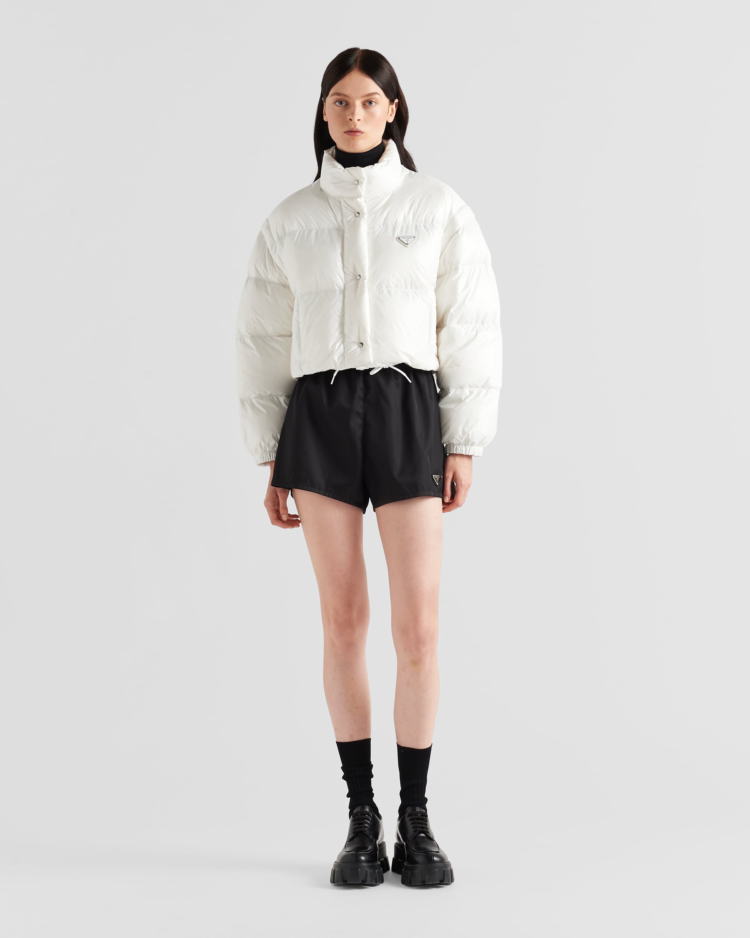 Re-Nylon convertible cropped down jacket