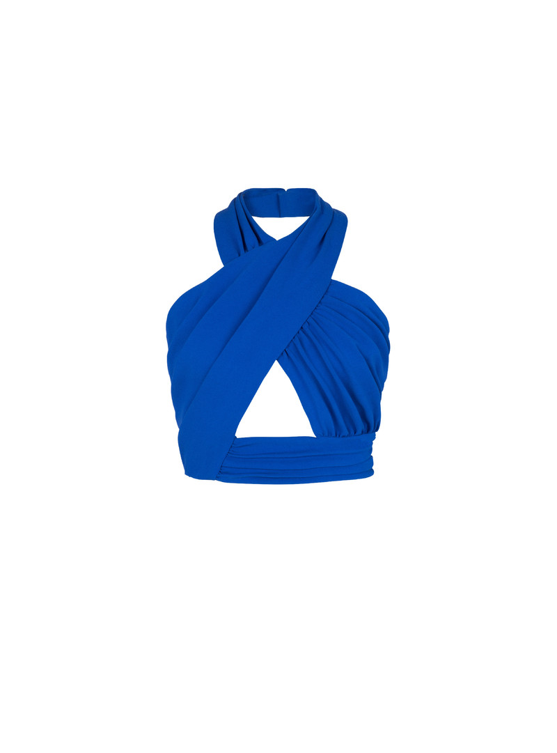 Draped jersey 작물 탑 1