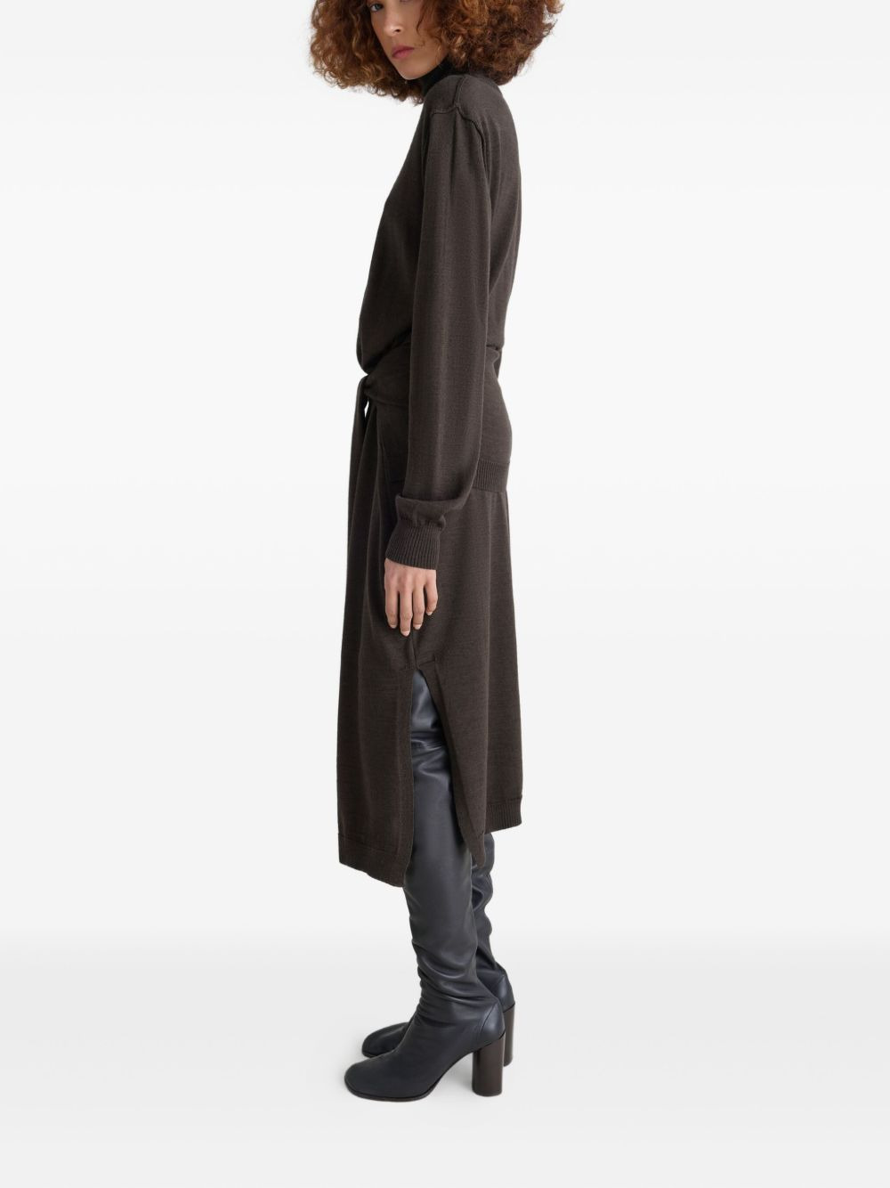 tie-waist knitted dress - 3