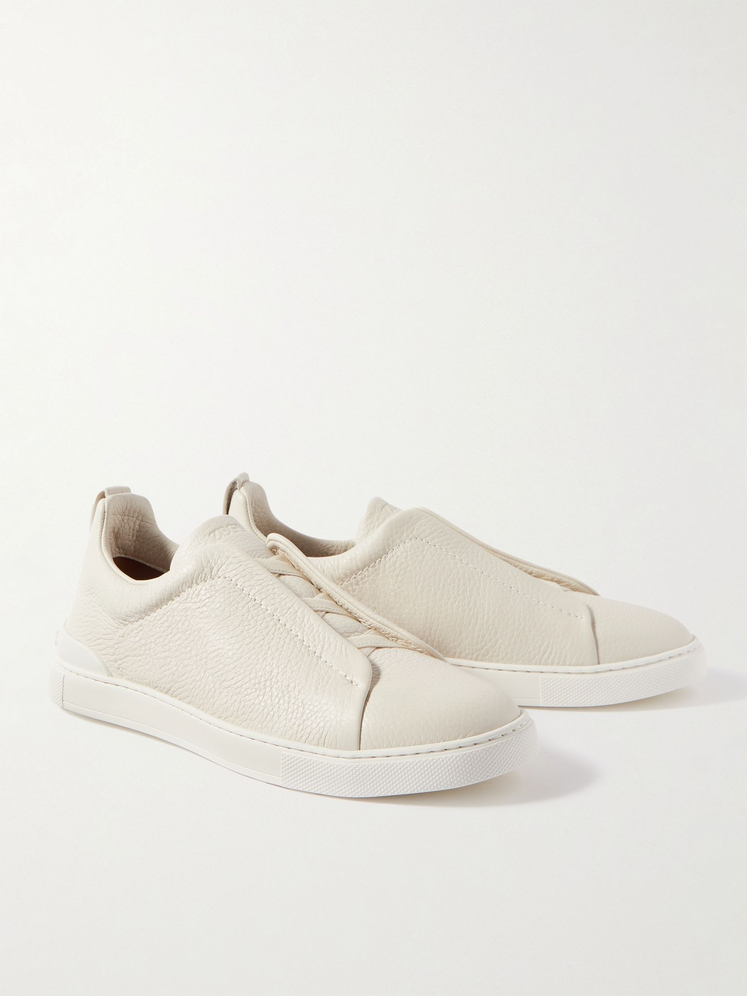 Triple Stitch™ Full-Grain Deerskin Slip-On Sneakers White - 4