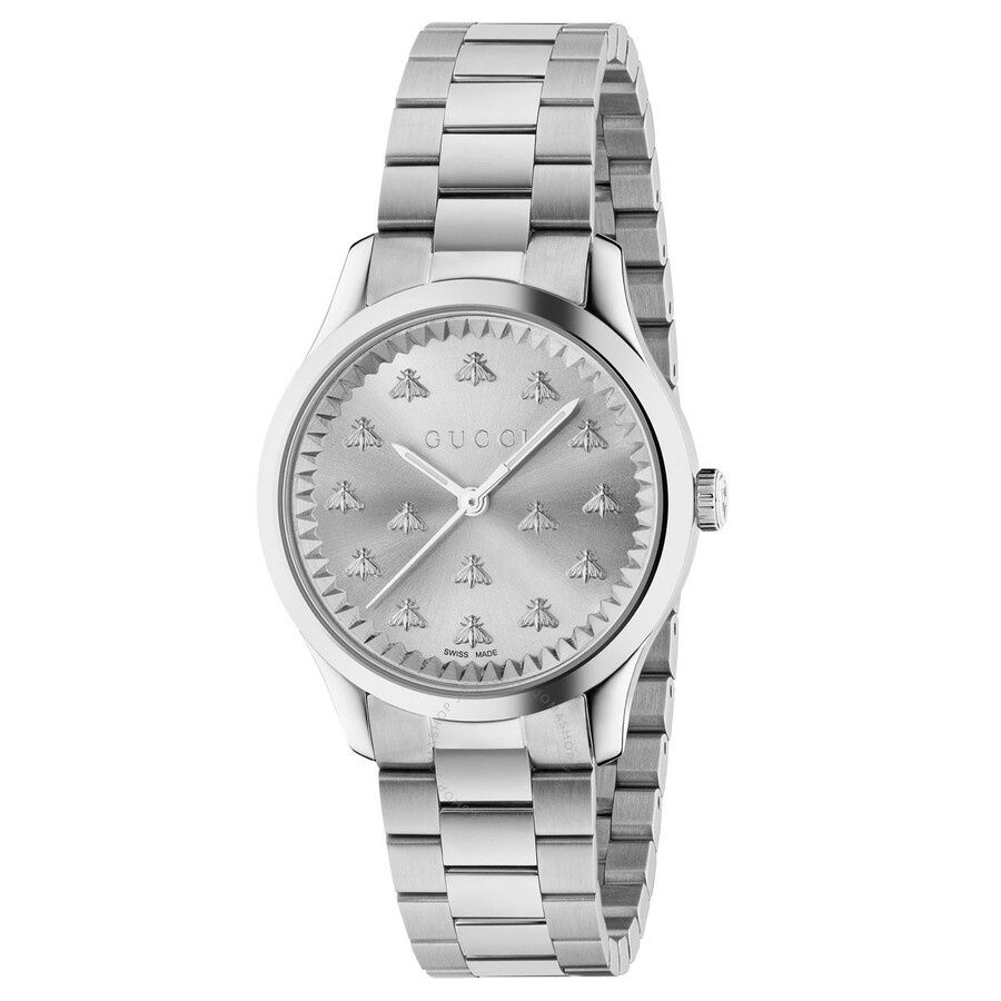 Gucci G-Timeless Quartz Silver Dial Ladies Watch YA1265031 - 1