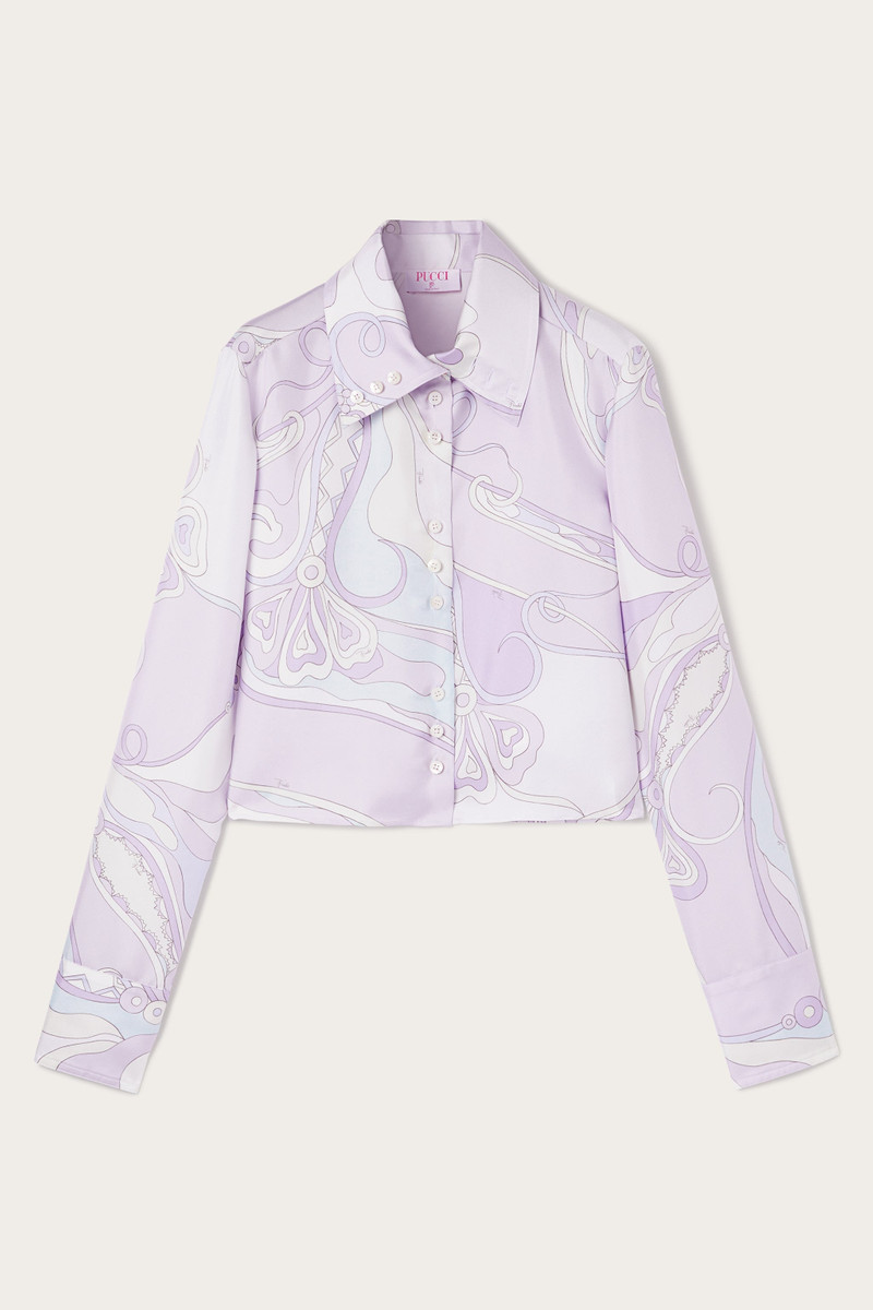 ORCHIDEE PRINT SILK TWILL SHIRT 1