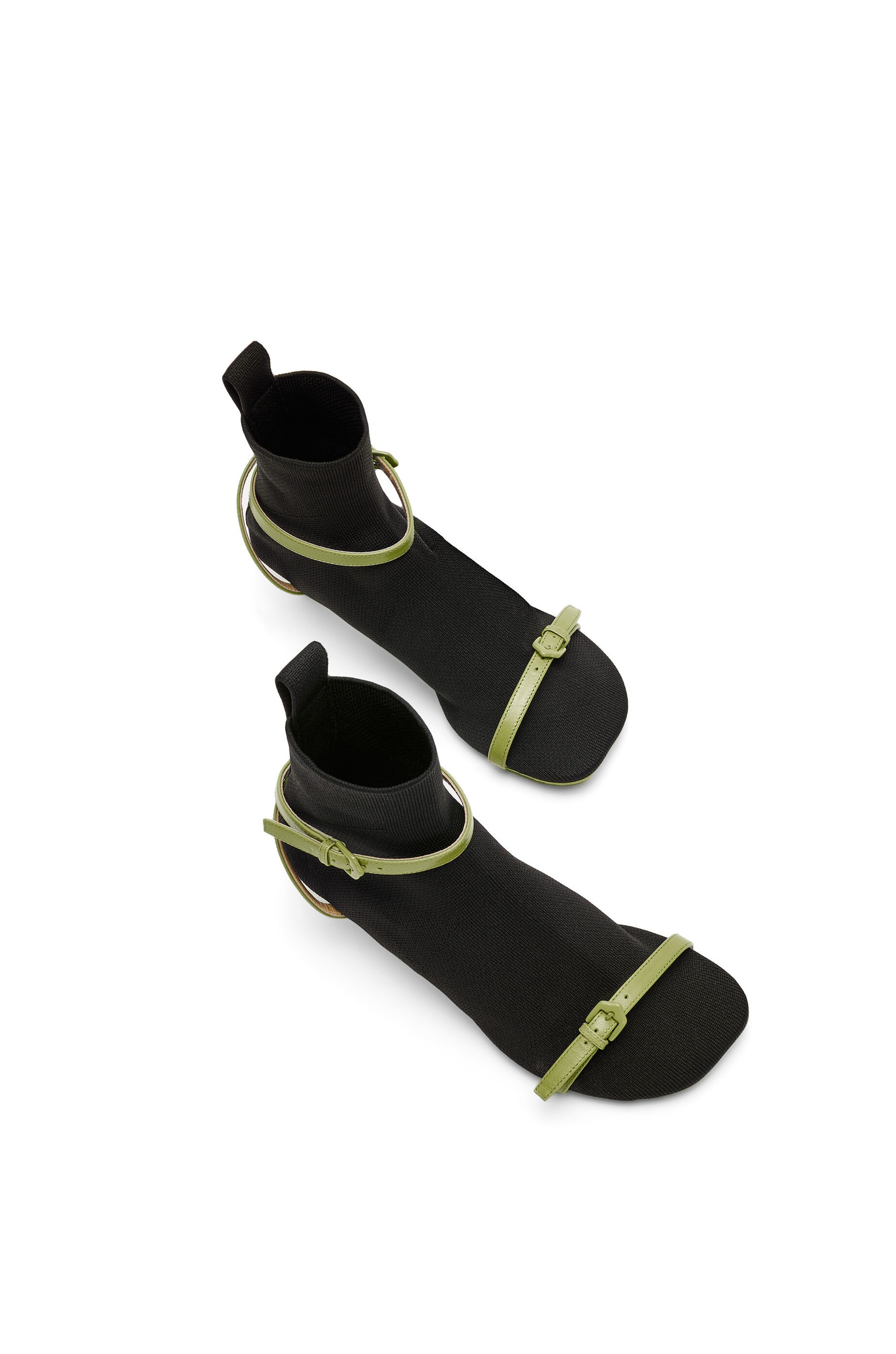 Kitten Heel sock boot in technical knit and lambskin - 4