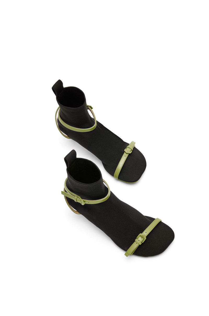 Kitten Heel sock boot in technical knit and lambskin 4