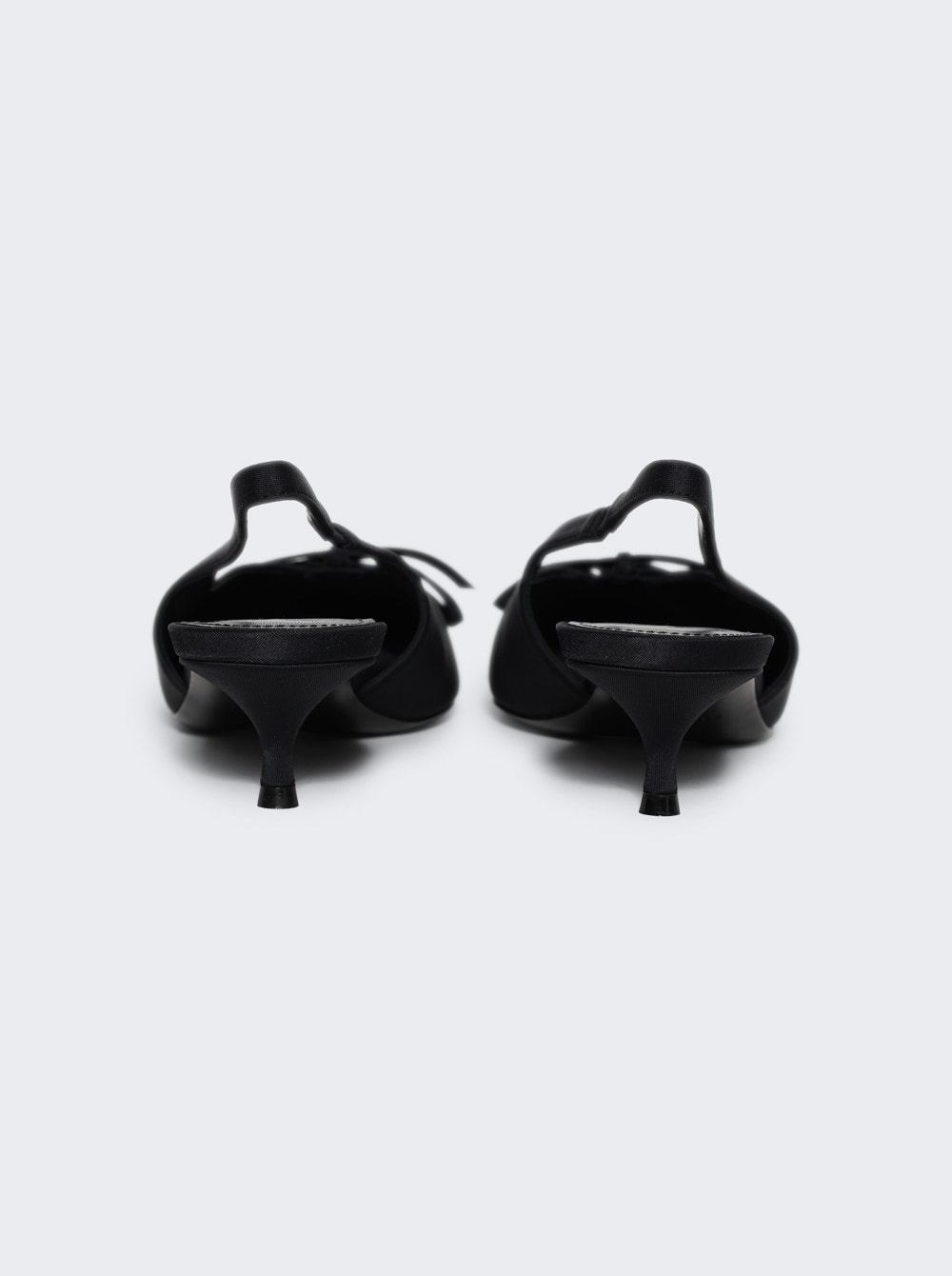 Knife Bow Slingback Pumps Black - 4