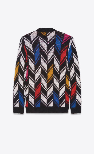 SAINT LAURENT cardigan in chevron jacquard outlook