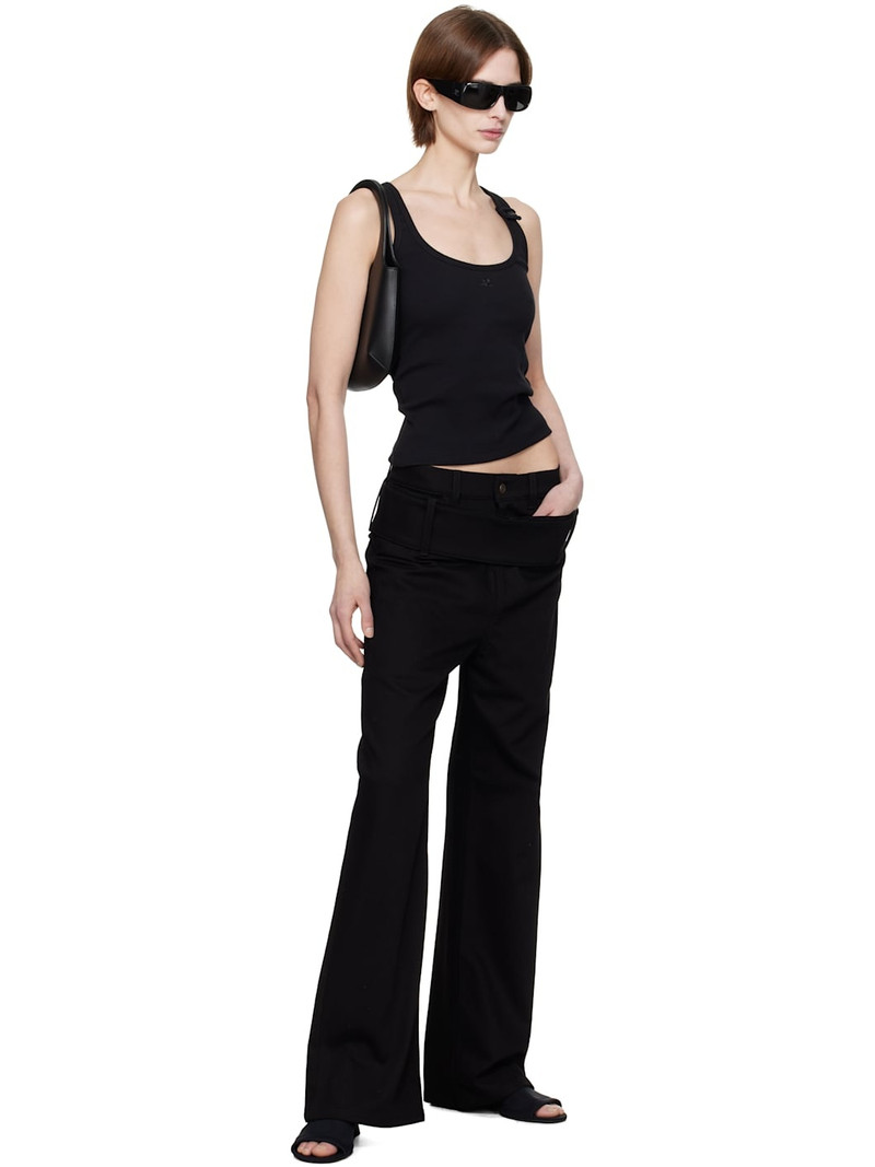 courrèges Black 90's Rib Tank Top outlook