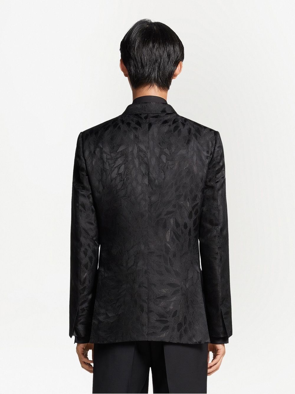 jacquard silk-wool blazer - 4