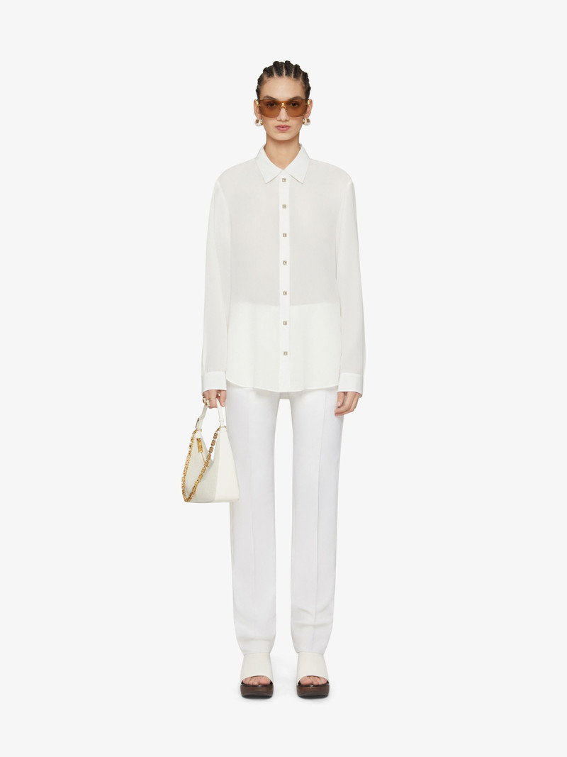 Givenchy SHIRT IN SILK WITH METAL AND STRASS 4G DETAILS outlook