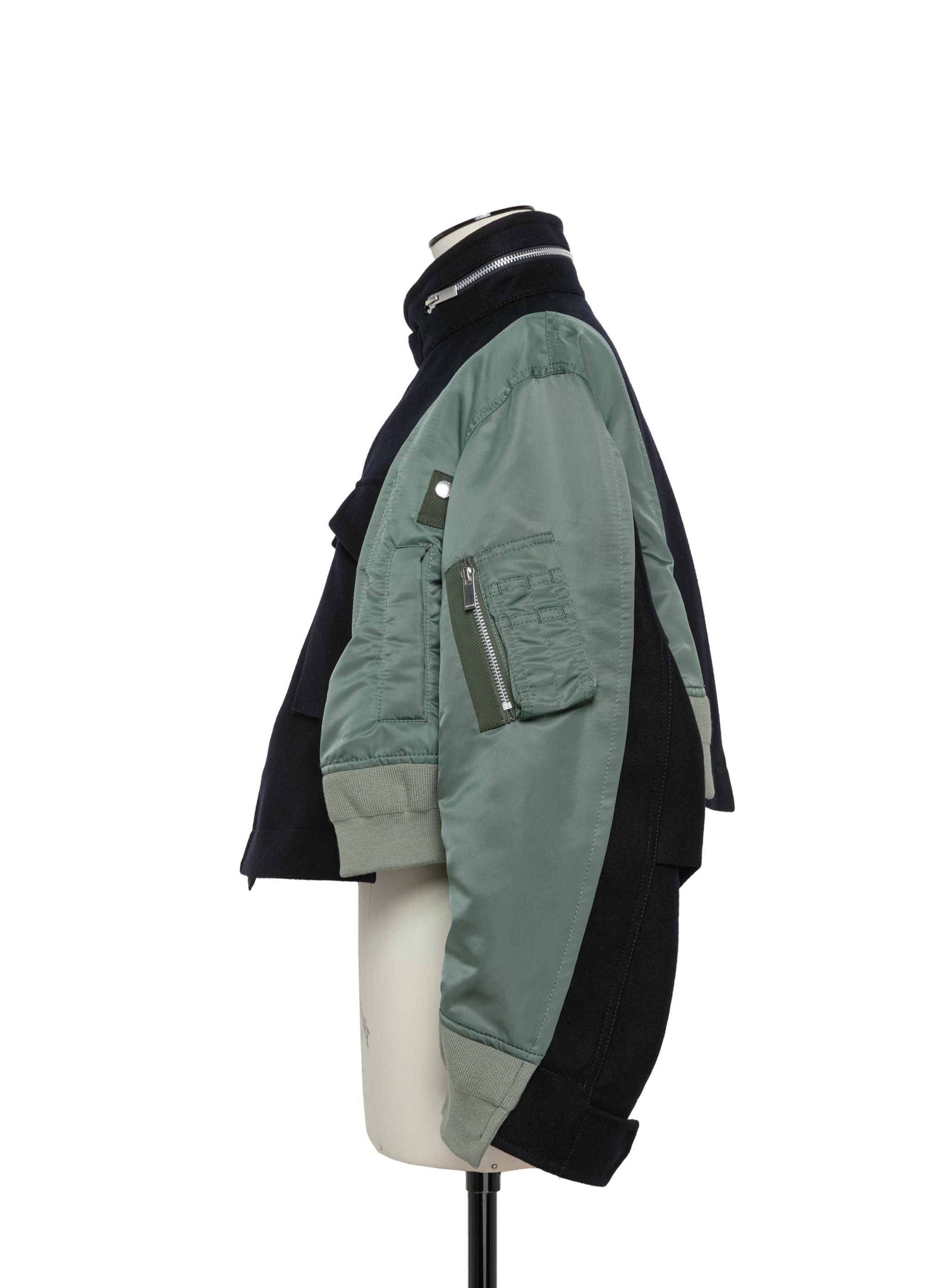 sacai Wool Melton x Nylon Twill Jacket | REVERSIBLE