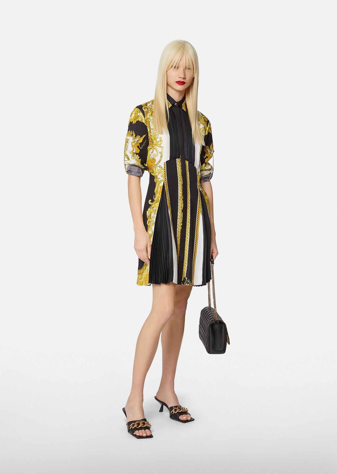 Medusa Renaissance Print Silk Shirt Dress - 4