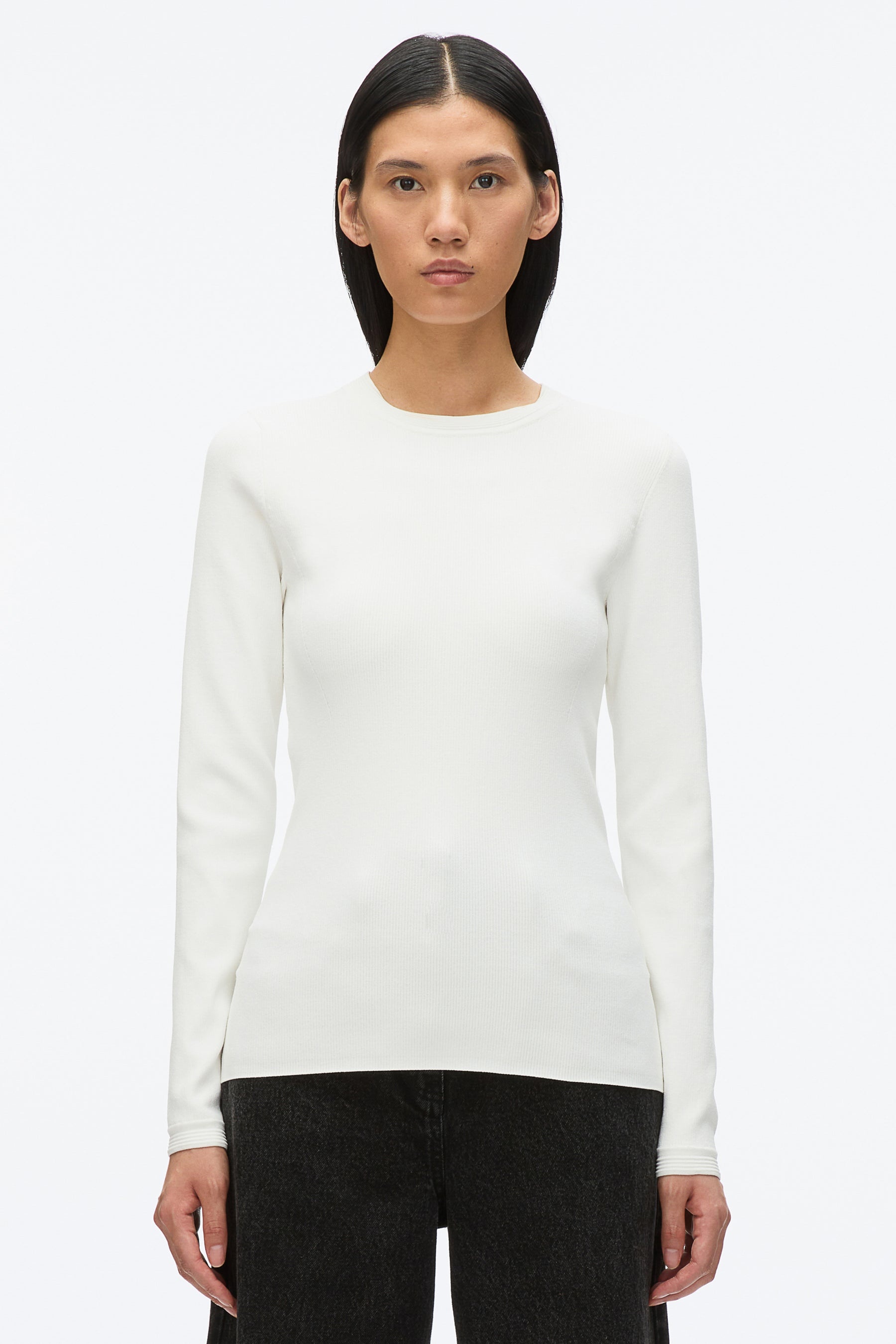 Compact Rib Long Sleeve Tee - 3