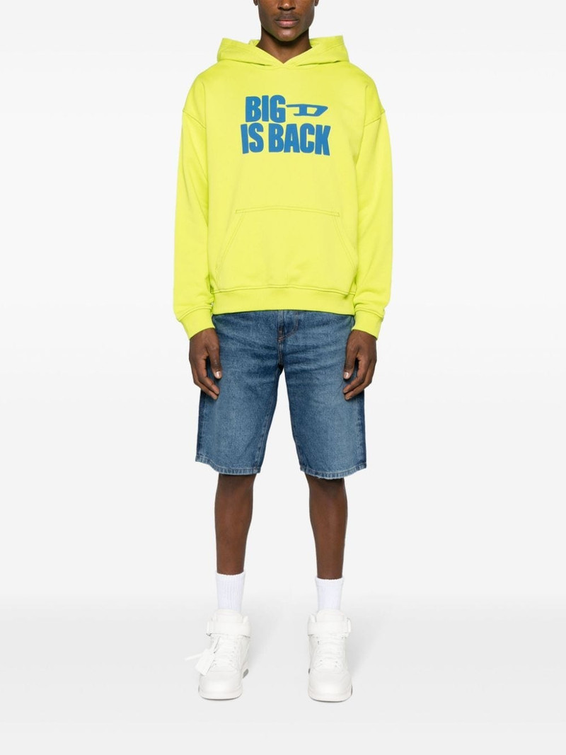 Diesel logo-patch slim-fit denim shorts outlook