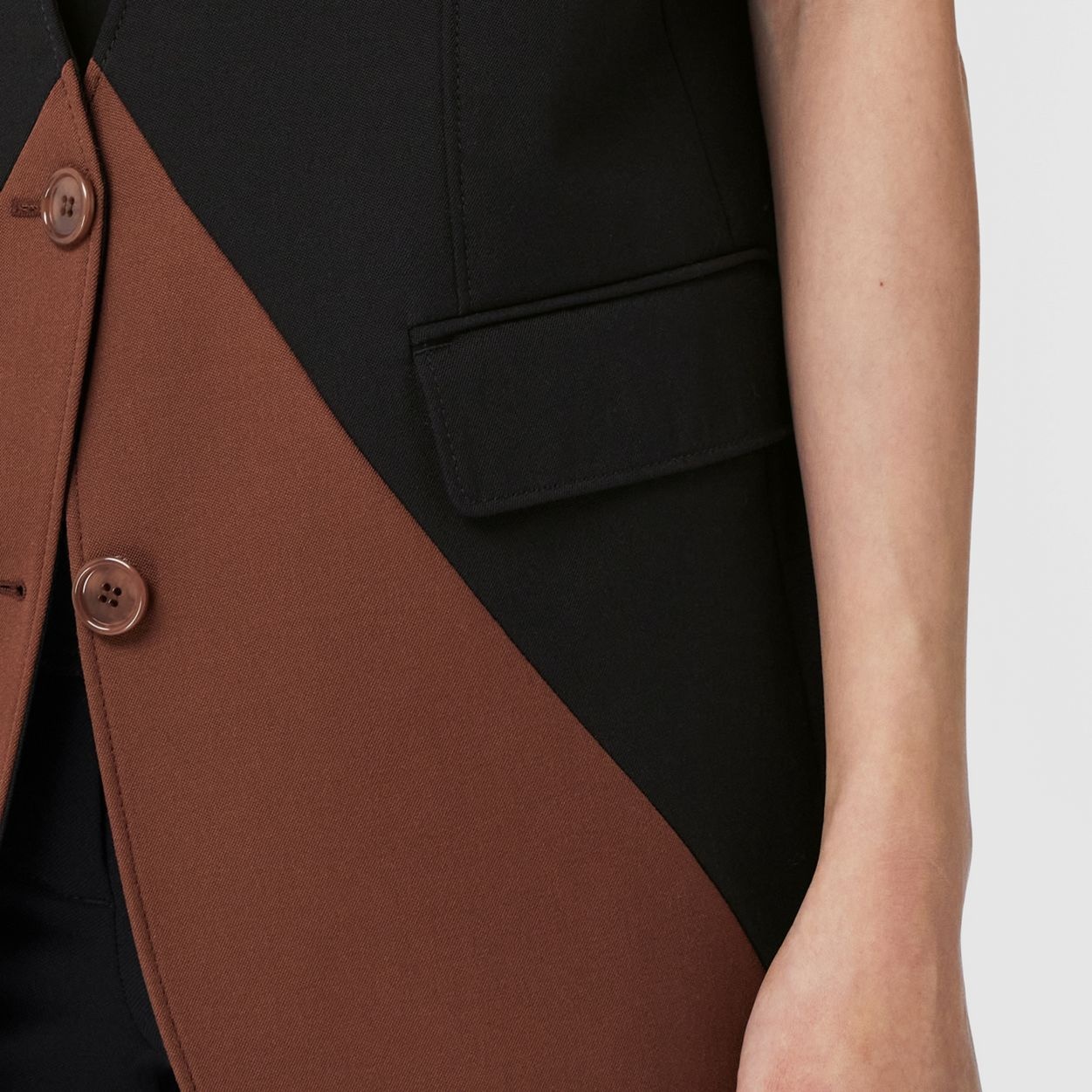 Panel Detail Stretch Jersey Bodysuit - 3