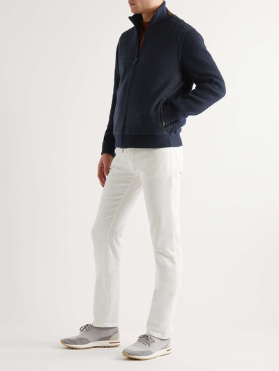Loro Piana Helmwood Suede-Trimmed Cashmere-Blend Zip-Up Cardigan outlook