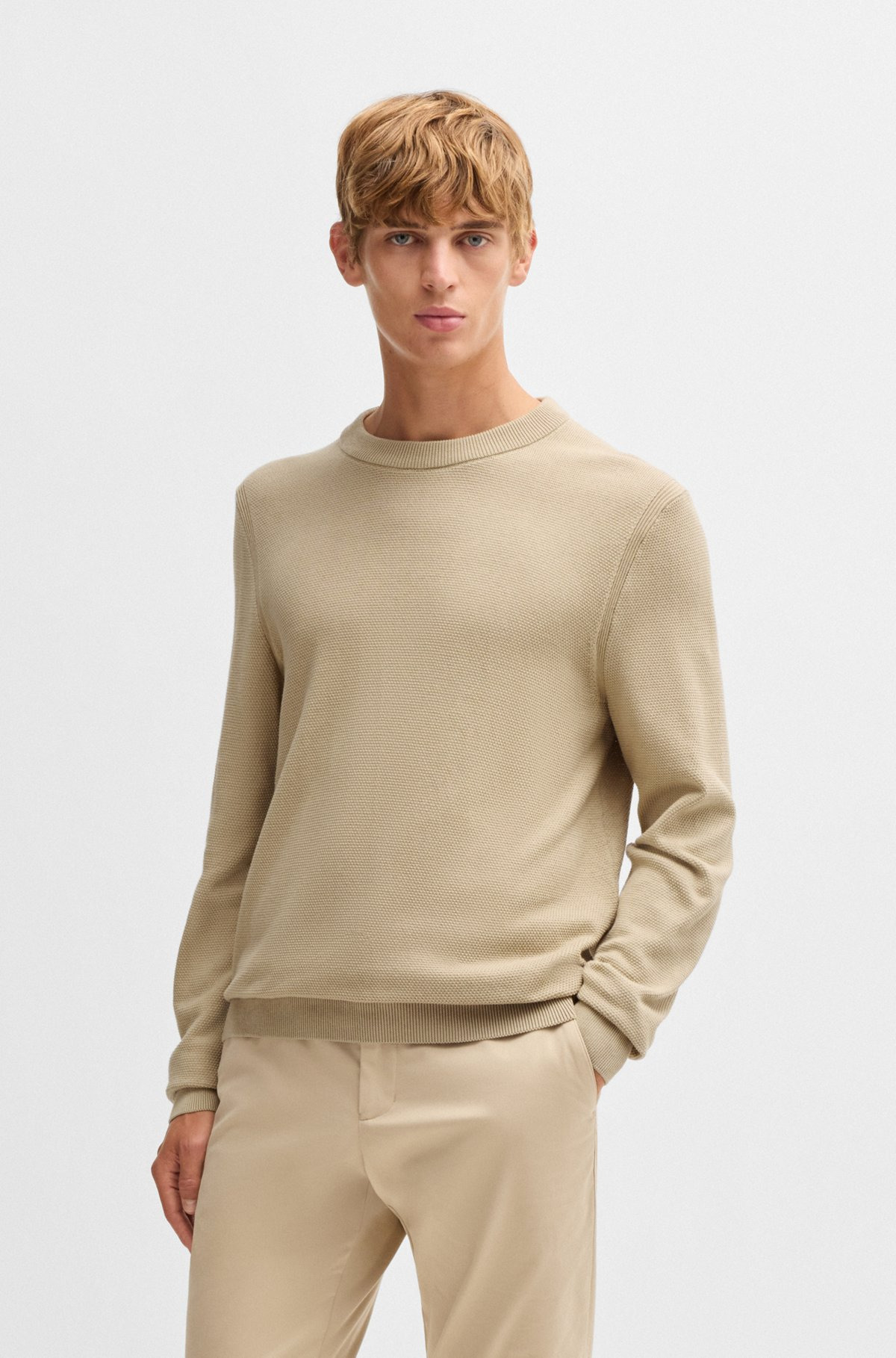 MICRO-STRUCTURED SWEATER IN COTTON - 2