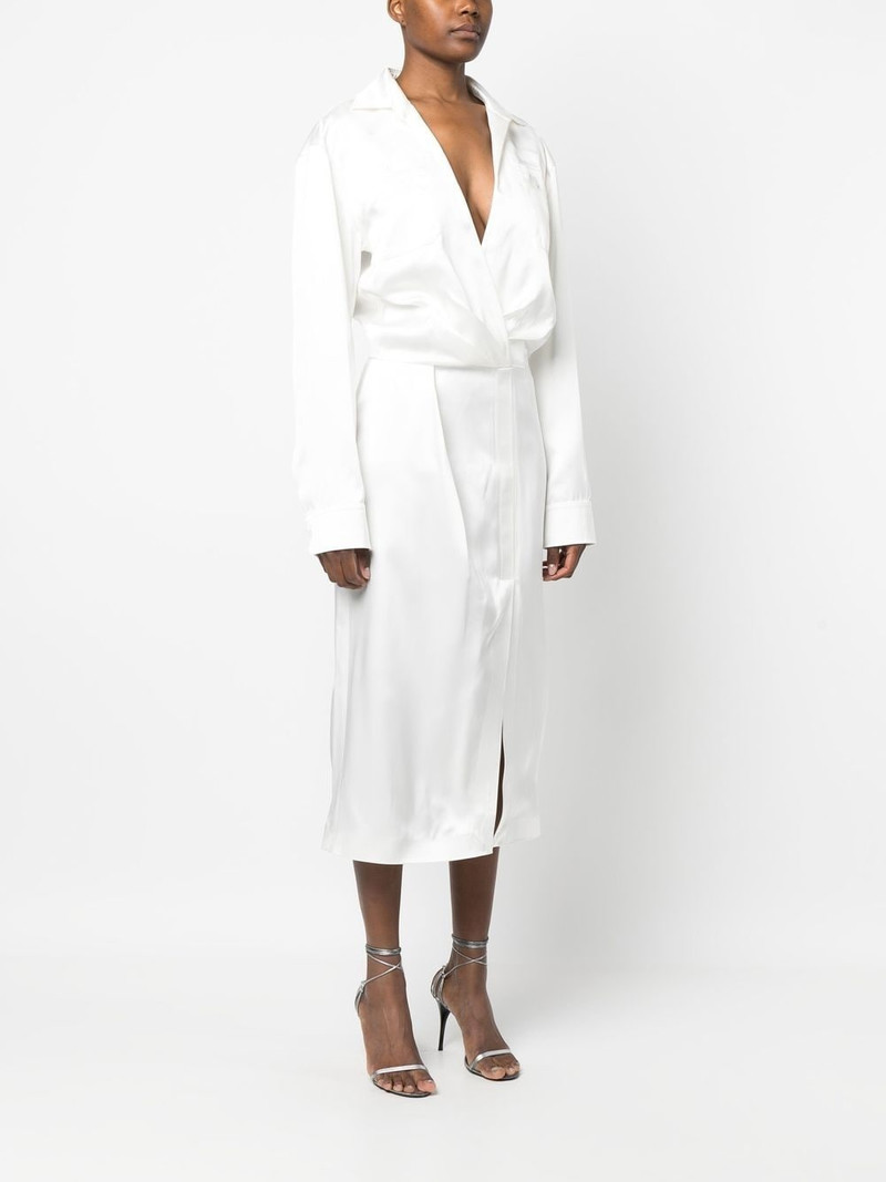 twist-front satin shirt midi dress 3