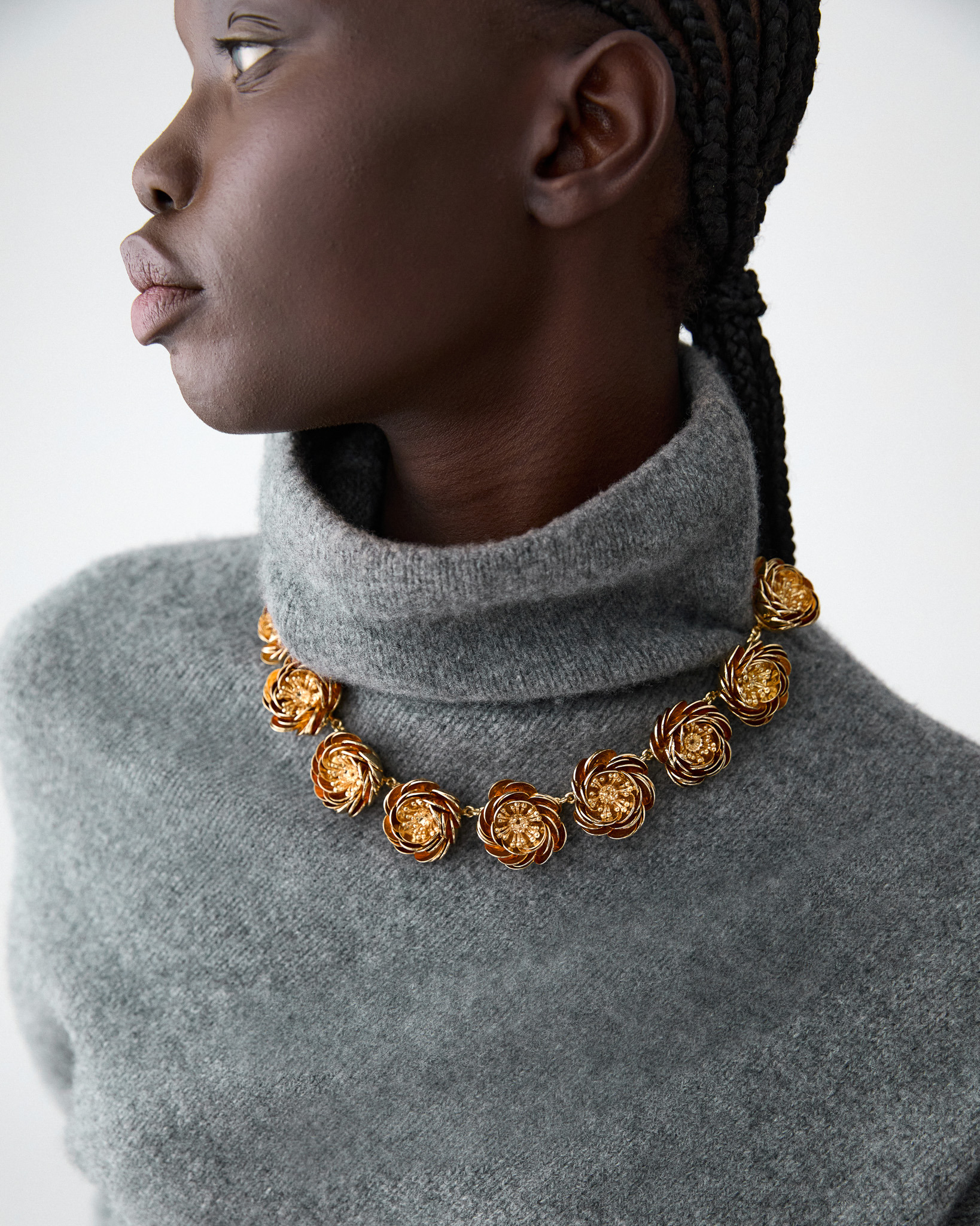 Metal Flower Necklace - 2