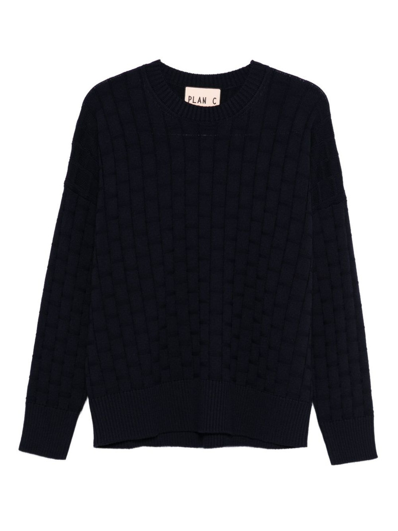 quilted crew-neck sweater 1