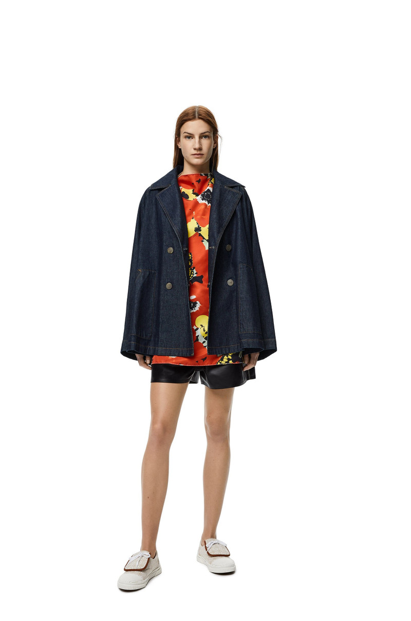 Loewe Trapeze peacoat in denim outlook