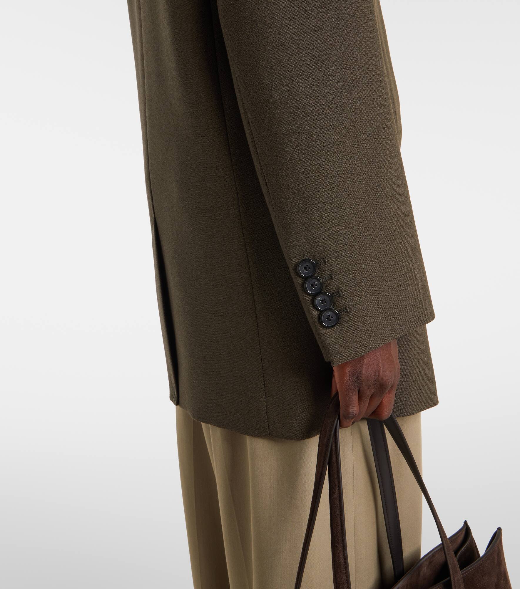 Double-breasted wool-blend blazer - 5