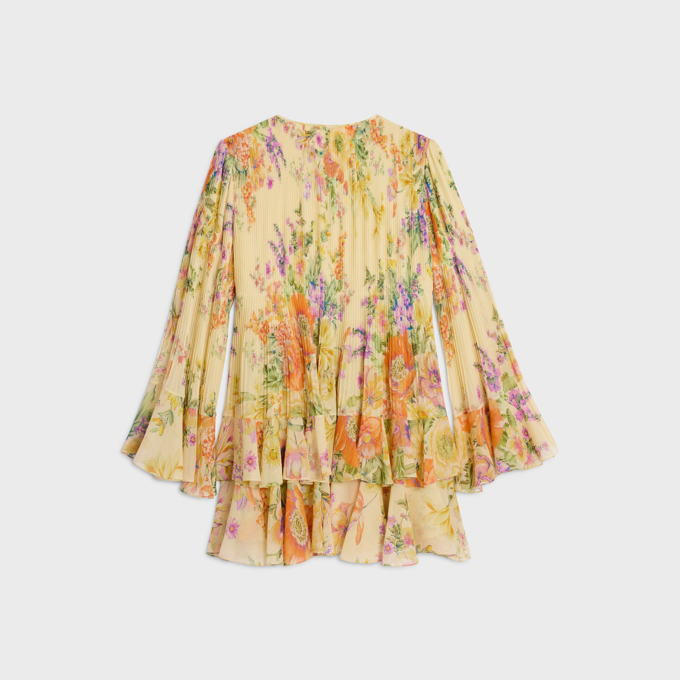 mini pleated dress IN silk georgette - 2